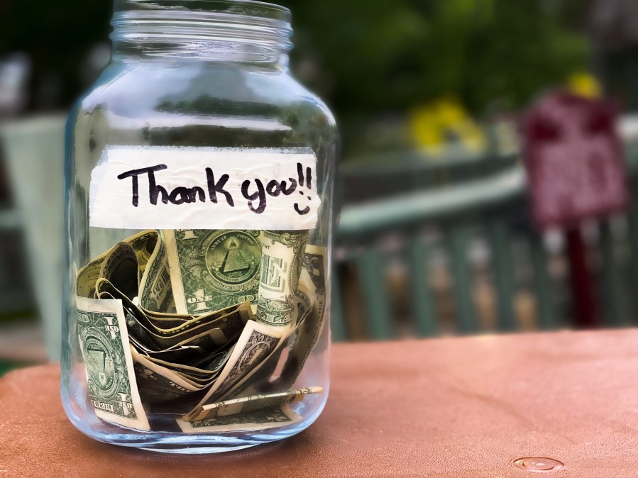 FILE - Tip jar seen in this undated photo. (Getty Images)