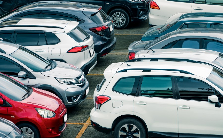 Parked cars in parking lot