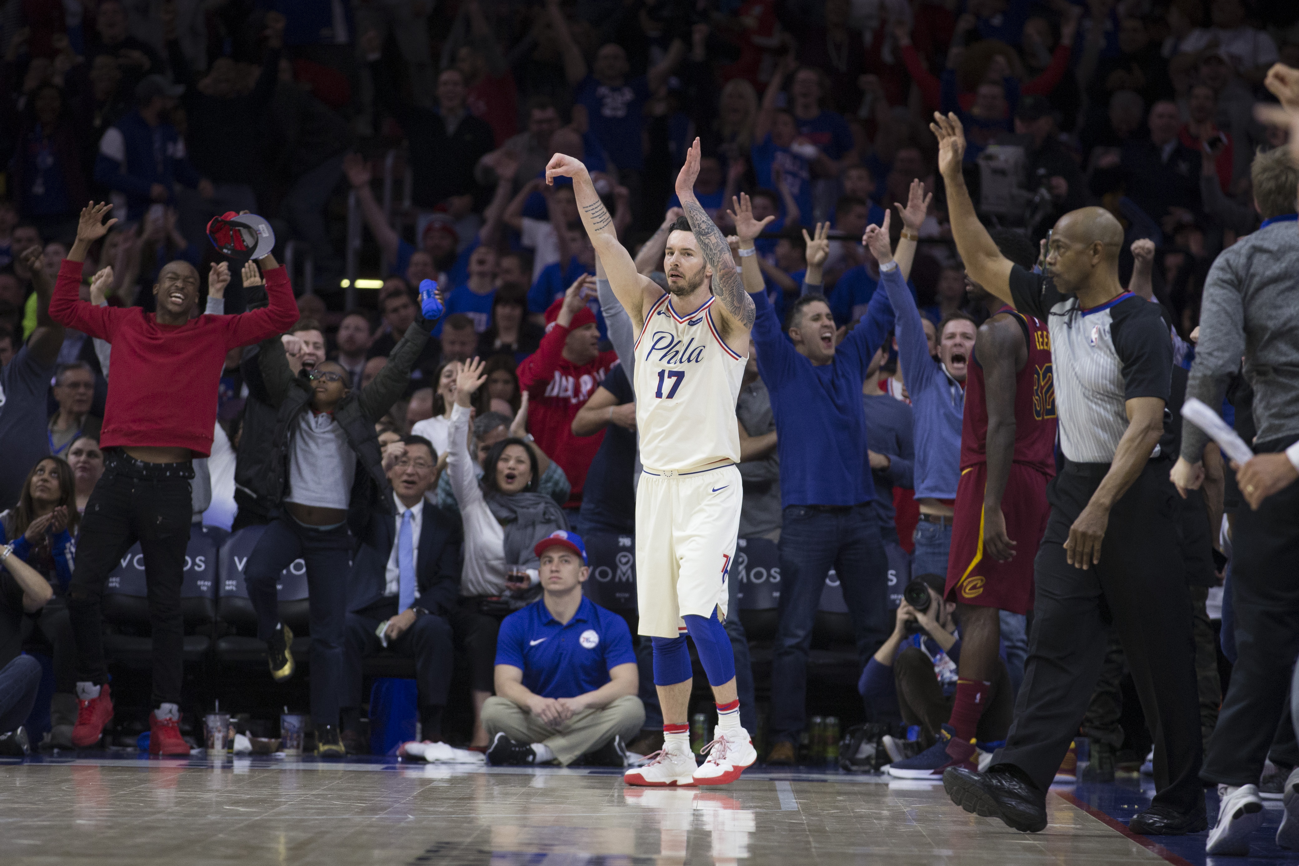 JJ Redick as a member of the Philadelphia 76ers shown on April 6, 2018 in Philadelphia, Pennsylvania. (Getty Images)