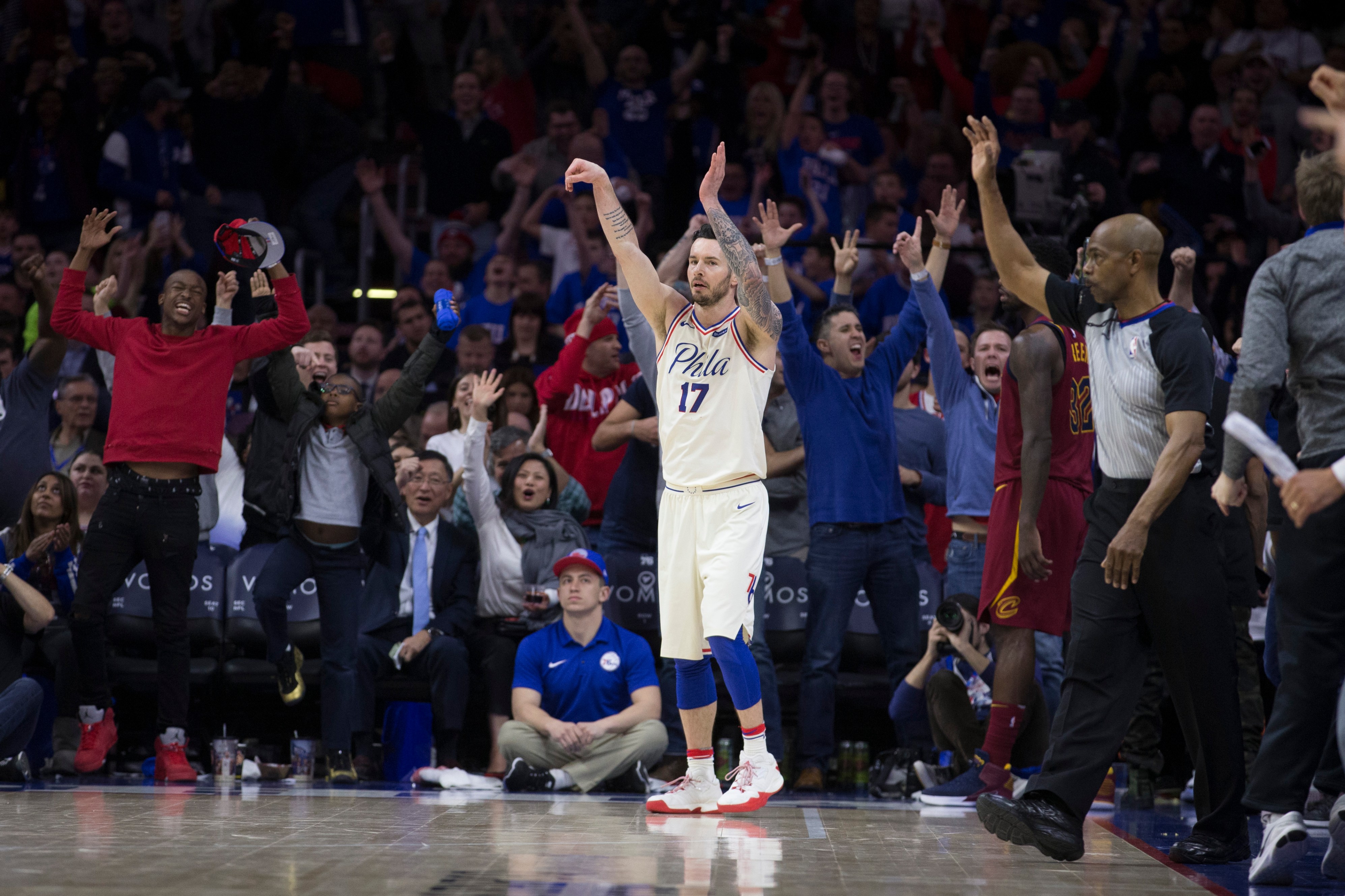 JJ Redick as a member of the Philadelphia 76ers shown on April 6, 2018 in Philadelphia, Pennsylvania. (Getty Images)