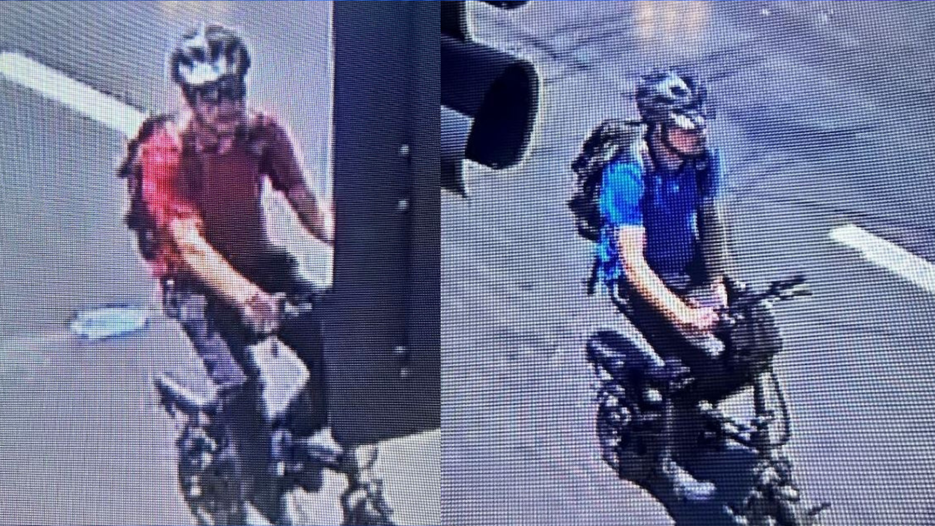 The suspect is seen on surveillance video riding a motorized scooter bike in Moreno Valley. (Moreno Valley Sheriff’s Station)