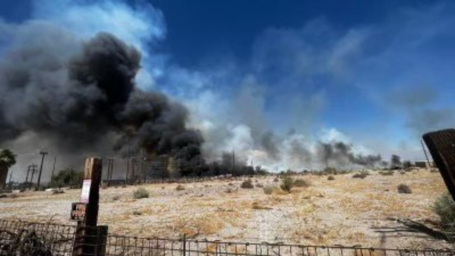 The fast-moving Needles Fire in San Bernardino County jumped across the state border to Arizona on June 22, 2024. (San Bernardino County Fire Department)