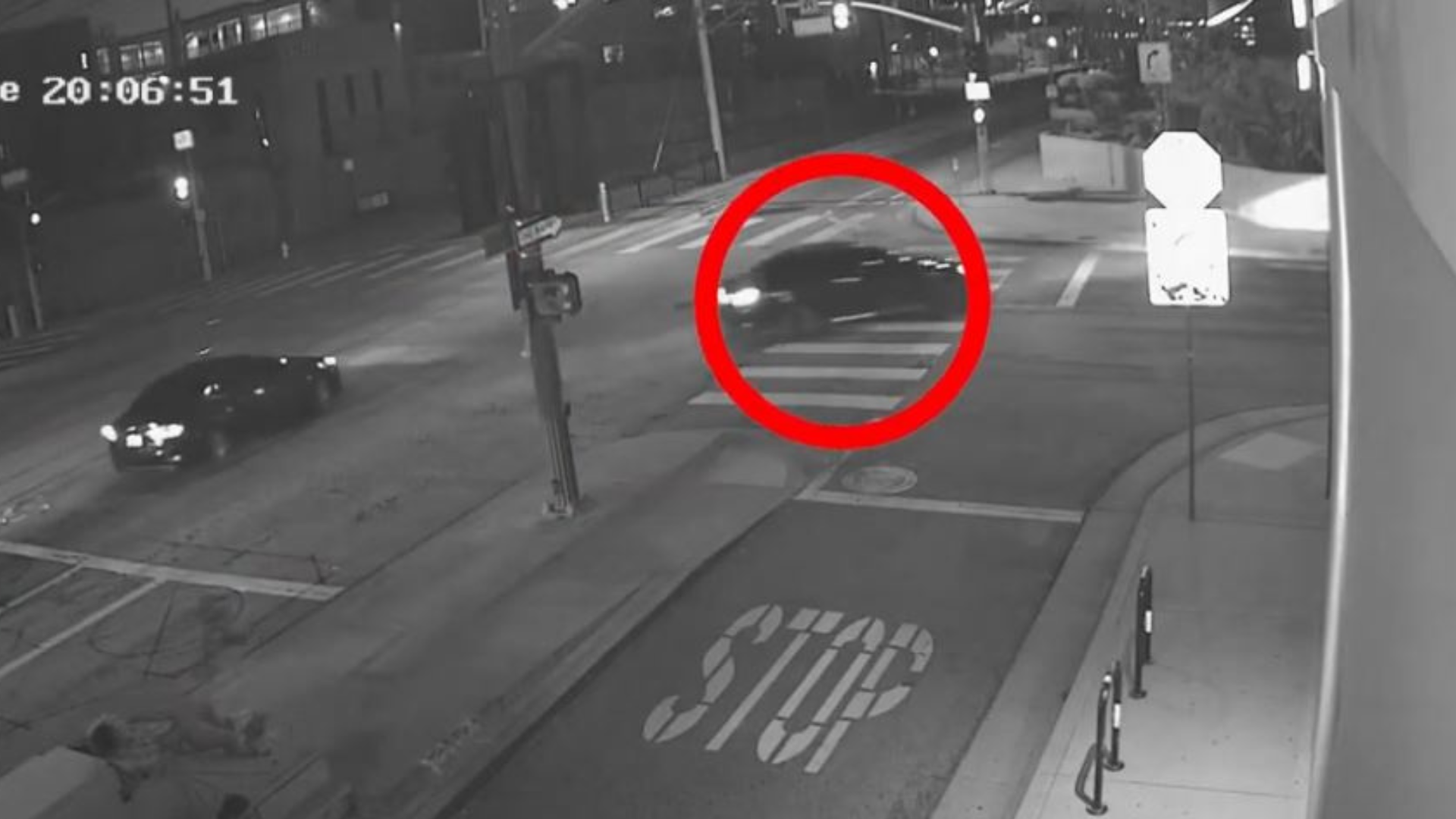 Police are searching for a driver in a black sedan who struck and killed a pedestrian in Boyle Heights on April 16, 2024. (Los Angeles Police Department)