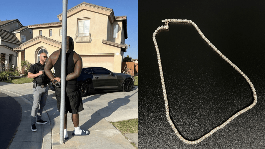 Brandon Moore was arrested for allegedly stealing a necklace worth $98,000 from a Downey jewelry store on May 23, 2024. (Downey Police Department)