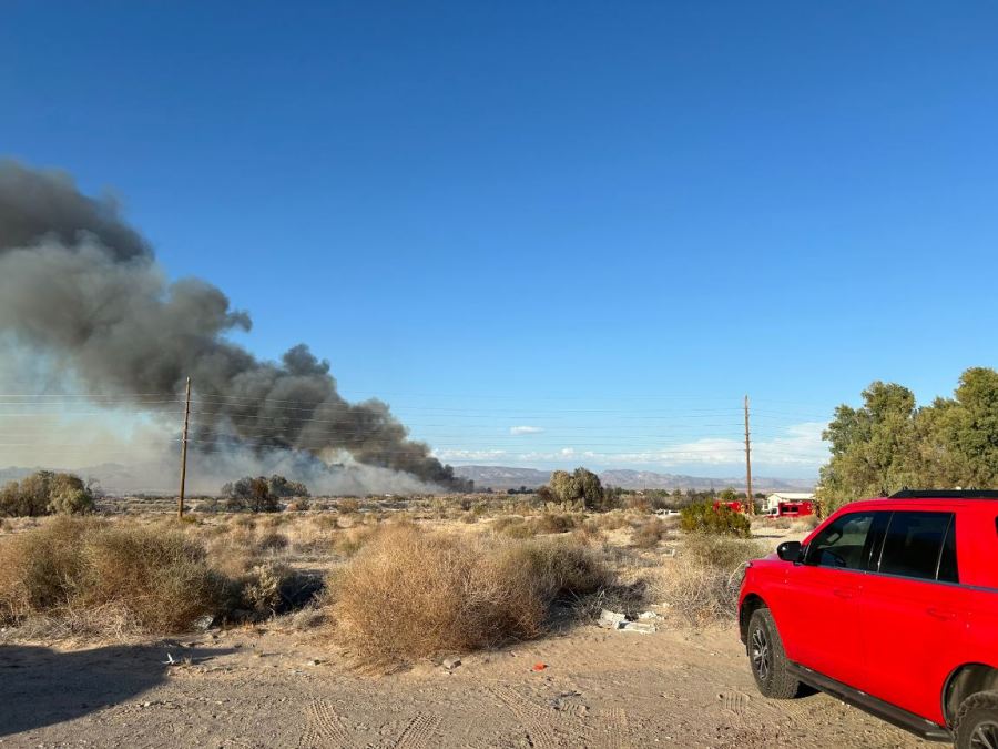 The fast-moving Needles Fire in San Bernardino County jumped across the state border to Arizona on June 22, 2024. (San Bernardino County Fire Department)