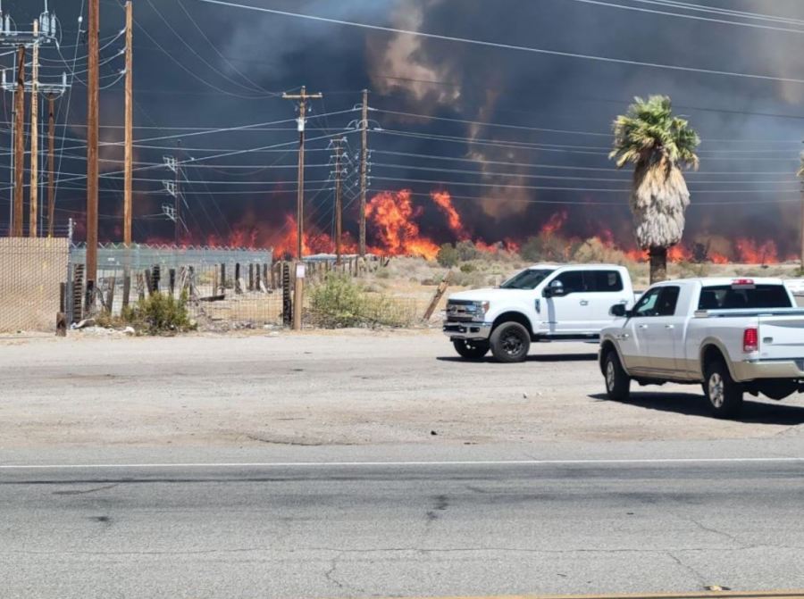 The Needles Fire in San Bernardino County jumped across the state border to Arizona on June 22, 2024. (San Bernardino County Fire Department)