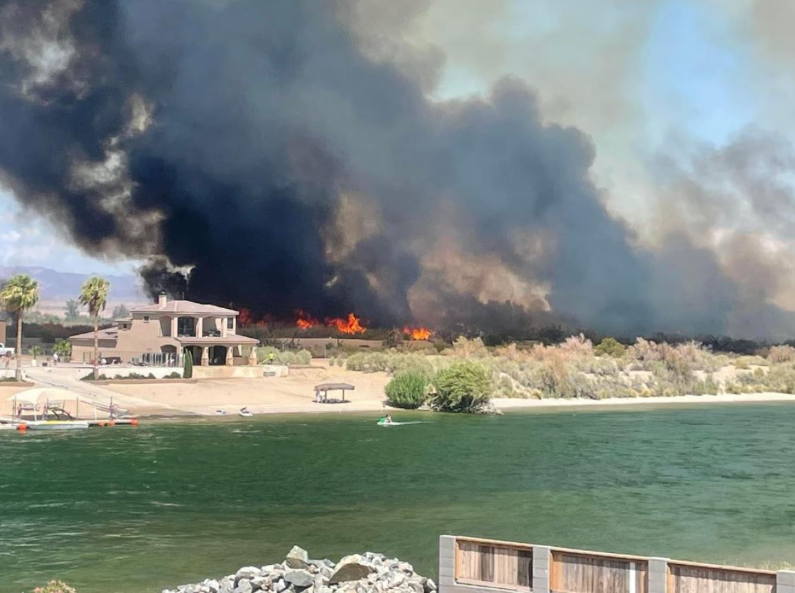 The Needles Fire in San Bernardino County jumped across the state border to Arizona on June 22, 2024. (San Bernardino County Fire Department)