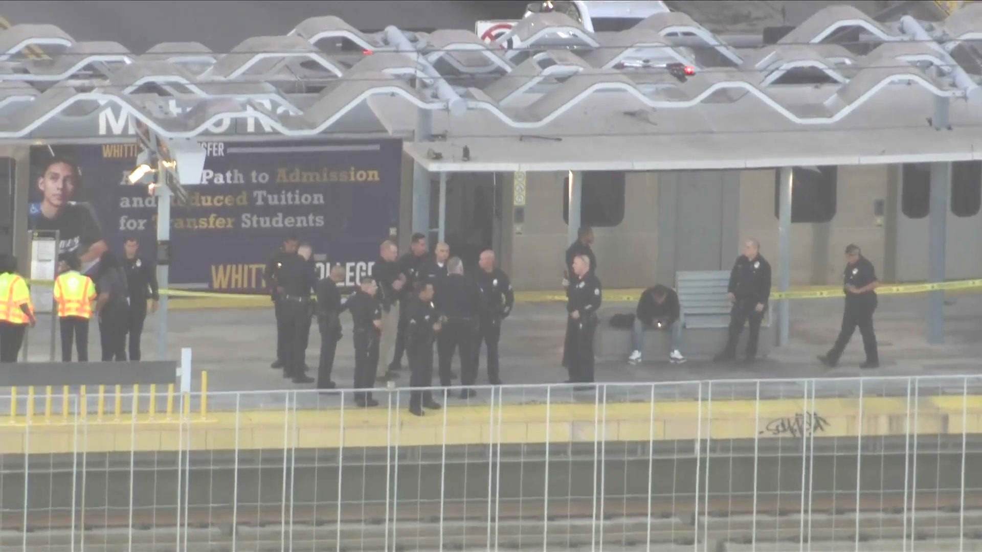 A man was killed in a shooting at a Metro train station in Baldwin Hills on June 21, 2024. (KTLA)