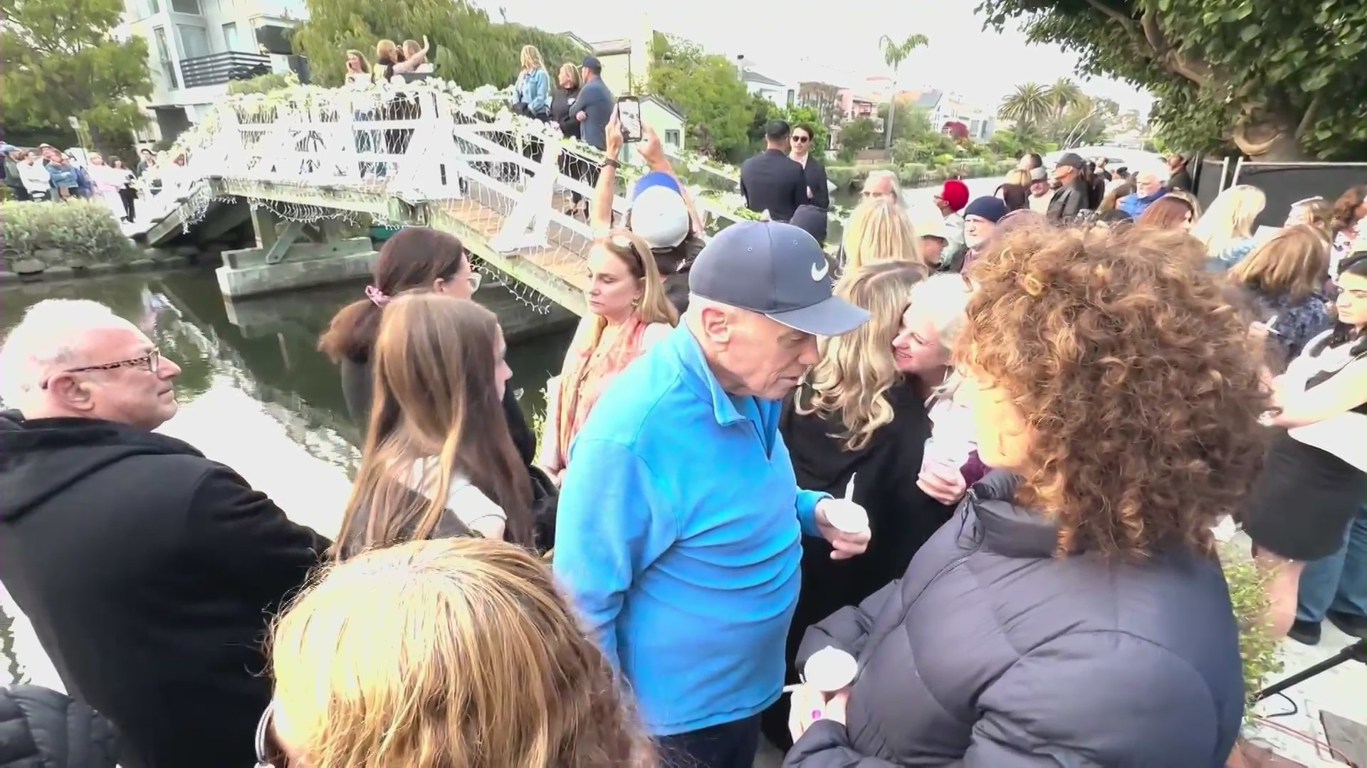 A candlelight vigil to honor Sarah Alden, who was killed in a brutal Venice attack, was held along the Venice Canals on June 13, 2024. (KTLA)