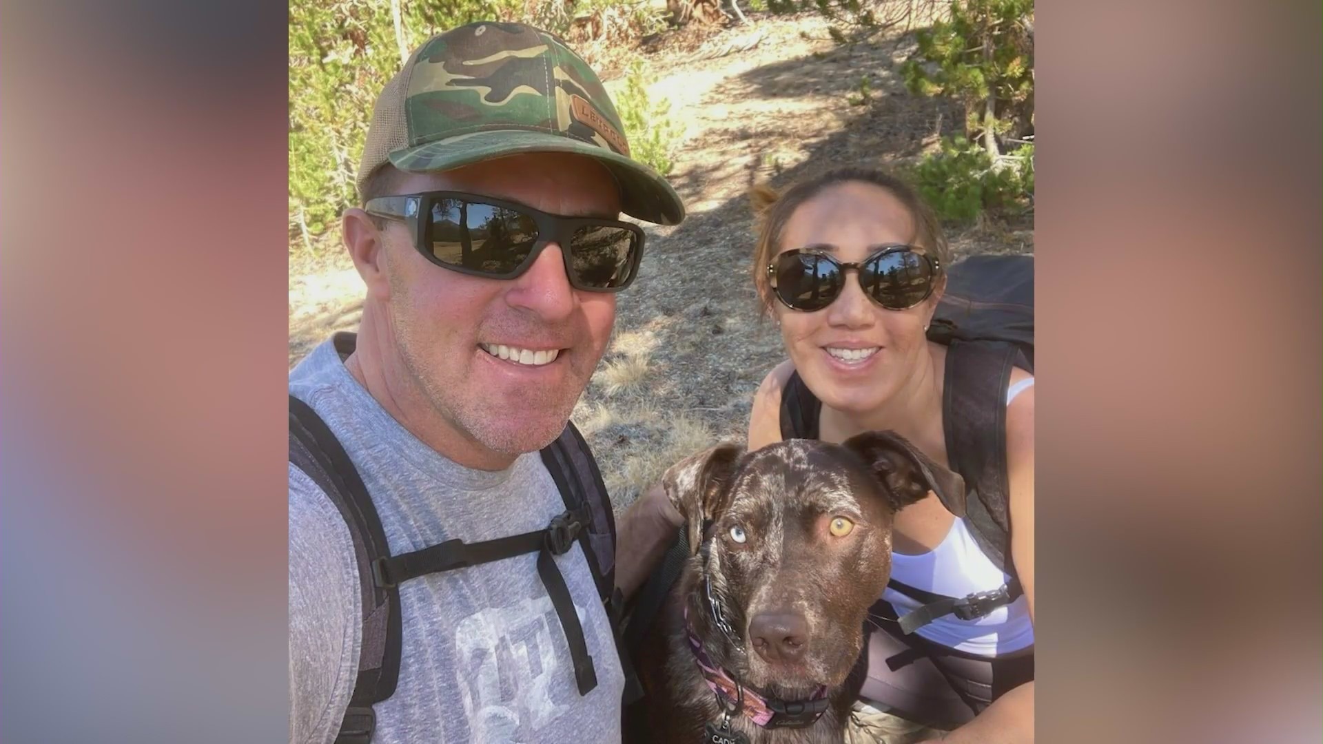 Andrew Pontious and his wife are seen in a family photo.