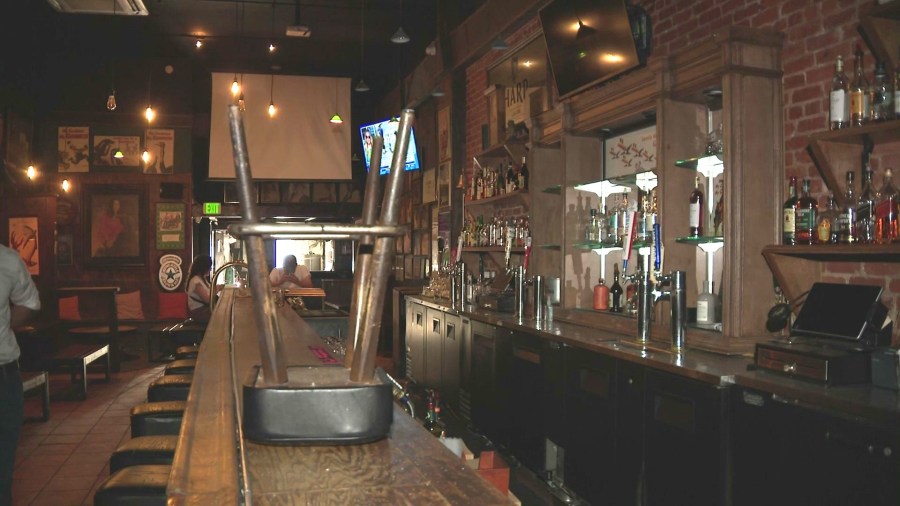 The interior of Molly Malone's Irish Pub in Beverly Grove was saved after a large fire erupted on June 20, 2024. (KTLA)