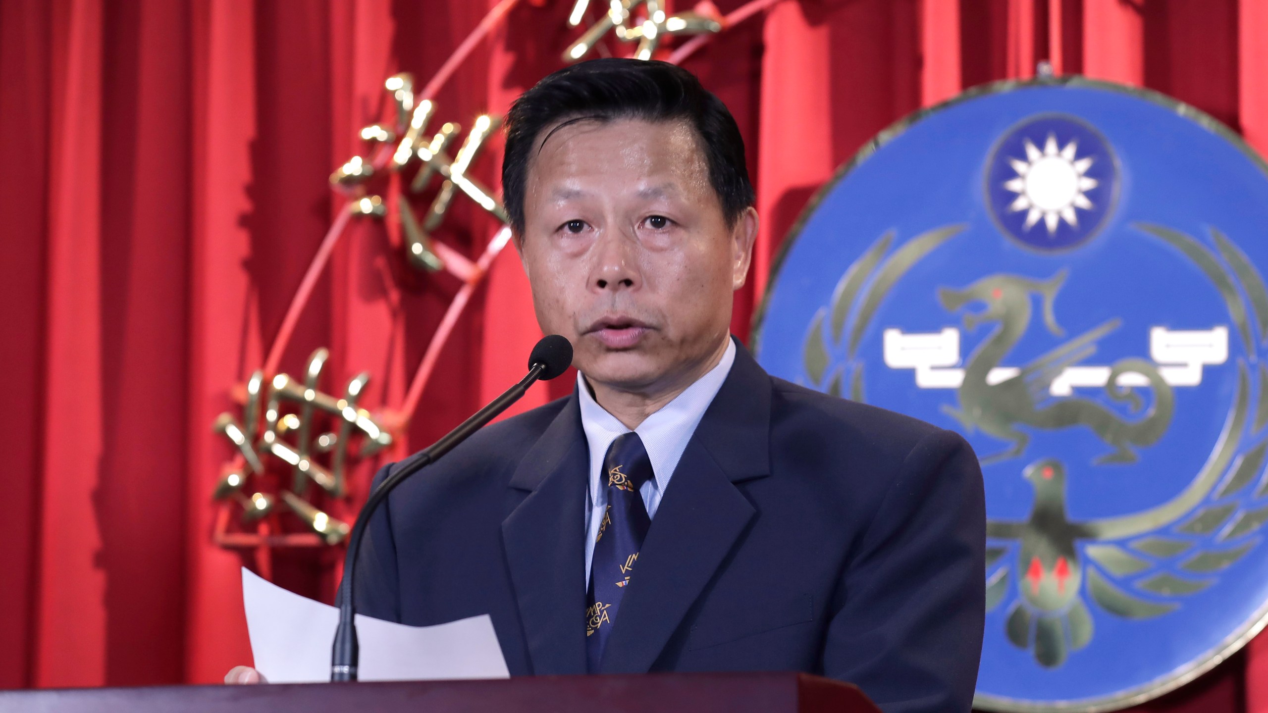 Deputy Director General Hsieh Ching-Chin answers a question about a fishing boat intercepted by Chinese vessels Tuesday night, during a news conference in Taipei, Taiwan, Wednesday, July 3, 2024. Taiwan is calling for the release of a fishing boat after it was boarded by China''s coast guard and steered to a port in mainland China on Tuesday. (AP Photo/Chiang Ying-ying)