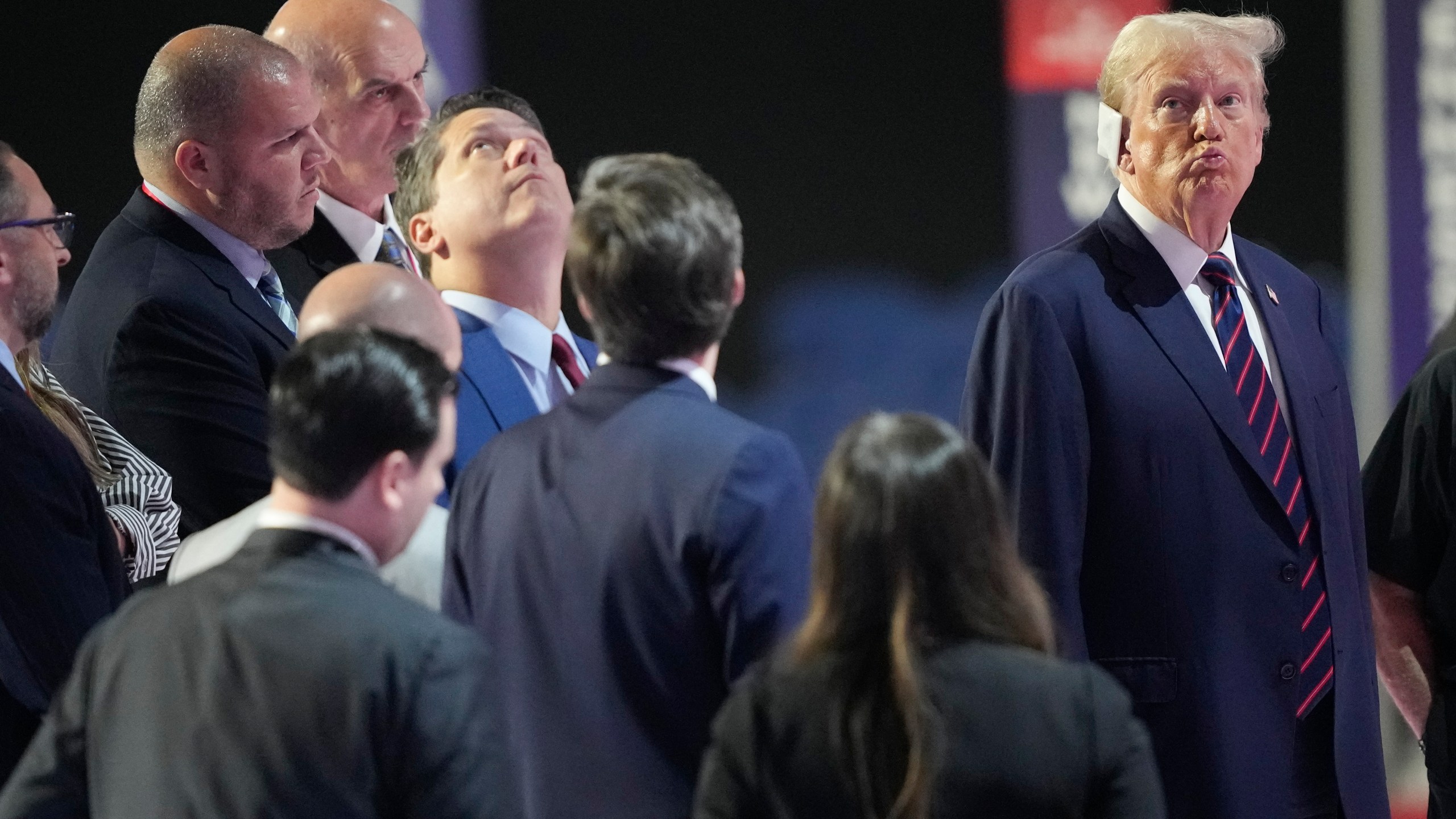 Republican presidential candidate former President Donald Trump is seen during a walkthrough for the Republican National Convention Wednesday, July 17, 2024, in Milwaukee. (AP Photo/Charles Rex Arbogast)