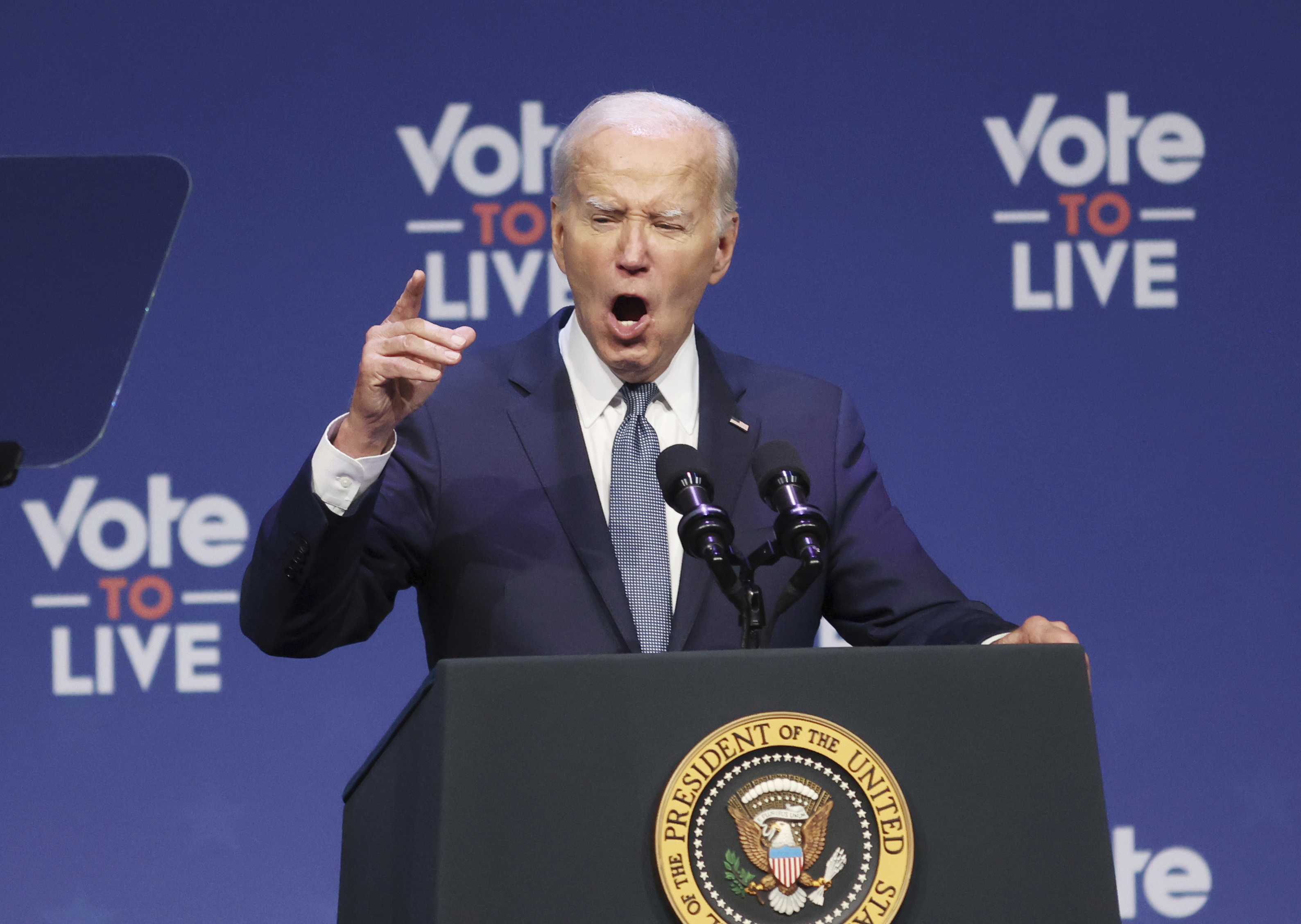 President Joe Biden speaks at a 2024 Prosperity Summit Tuesday, July 16, 2024, in North Las Vegas, Nev. (AP Photo/Ronda Churchill)