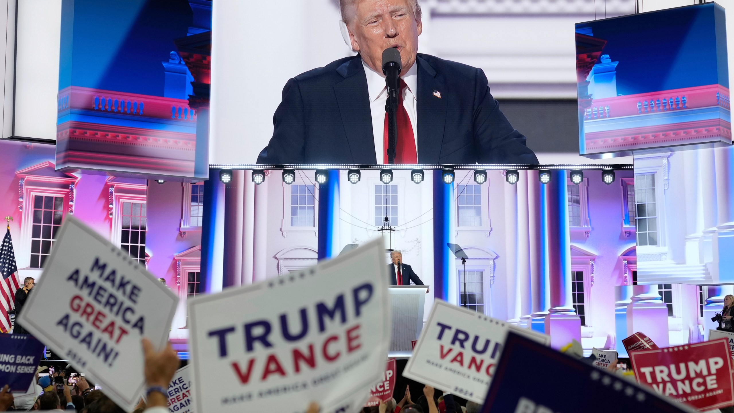 Republican presidential candidate and former president, Donald Trump, speaks during the final day of the Republican National Convention Thursday, July 18, 2024, in Milwaukee. (AP Photo/Jae C. Hong)