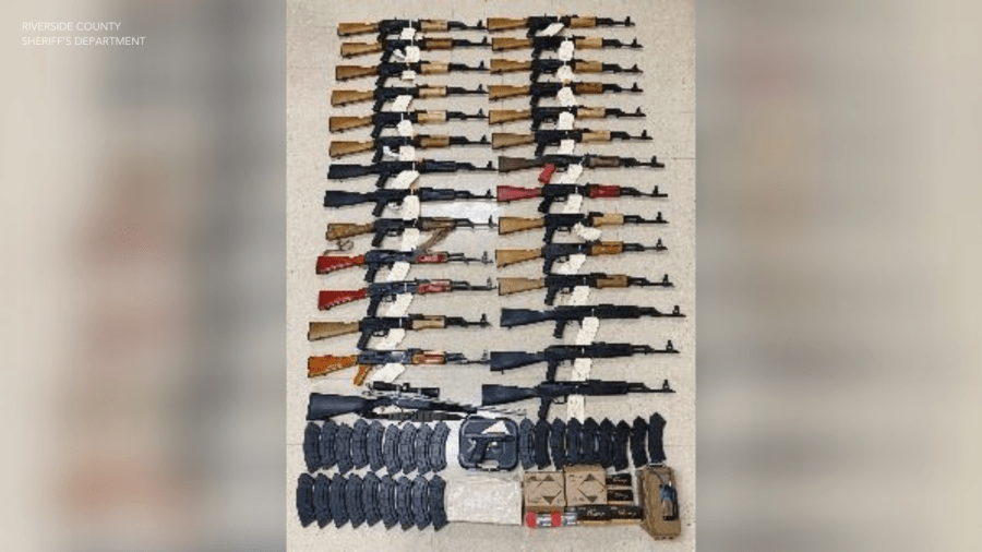 Seized assault rifles