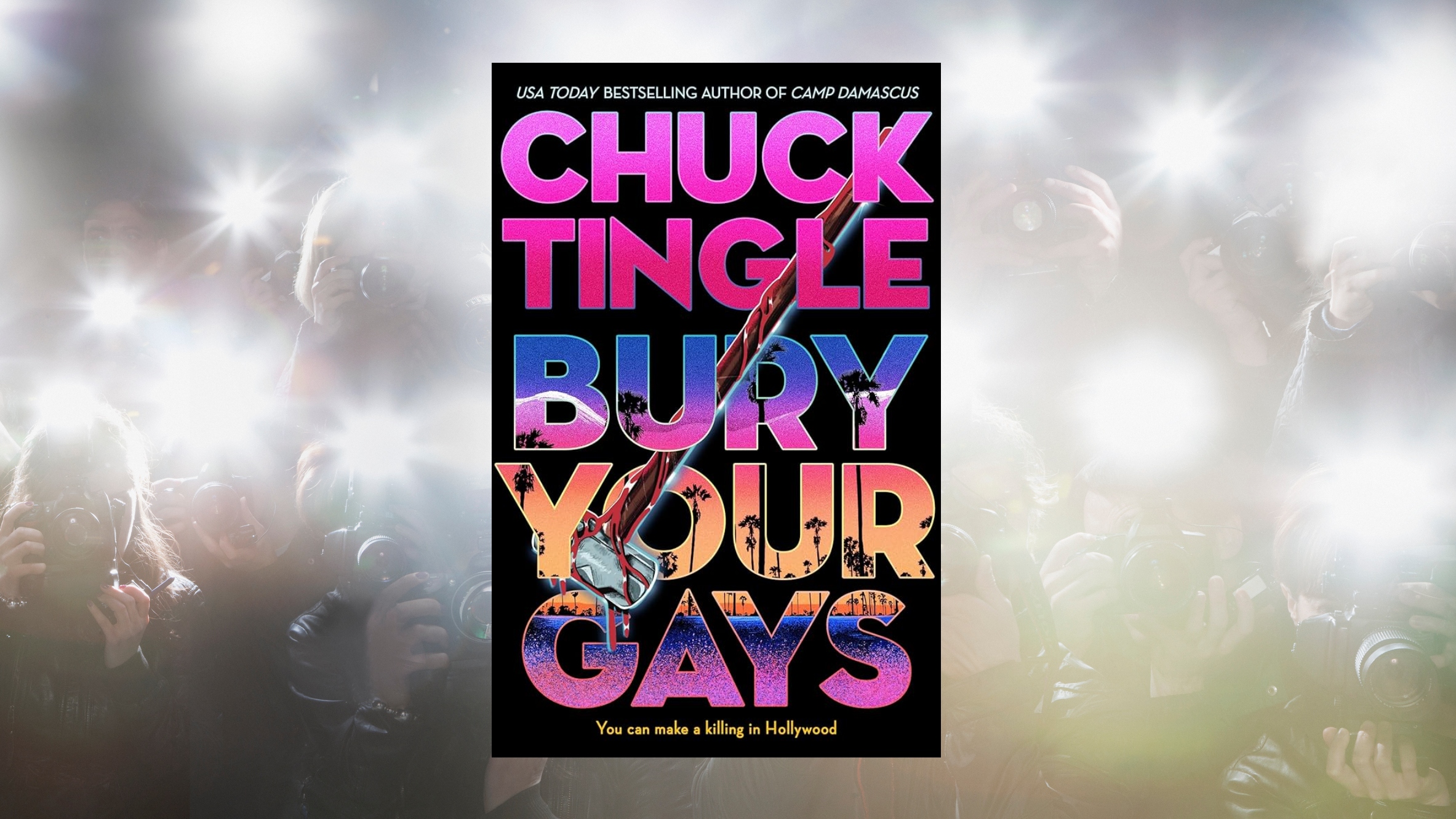 Cover of Chuck Tingle's "Bury Your Gays," a Hollywood queer slasher novel set in the movie and TV industry.