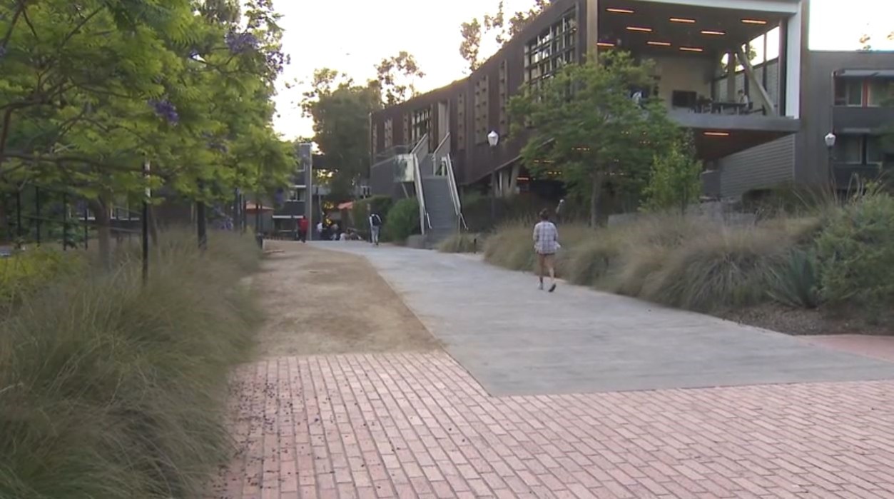 The Saxon Residential Suite dorm rooms on the campus of the University of California, Los Angeles. (KTLA)