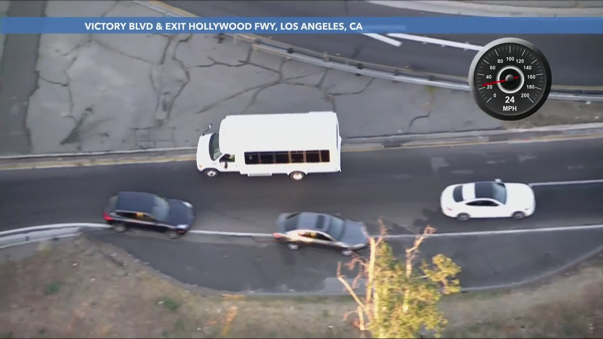 A suspect who stole a van from a children's hospital was arrested after leading police on a wild chase through Los Angeles on July 2, 2024. (KTLA)