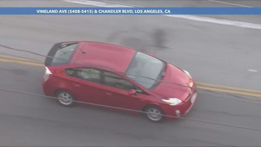 A driver in a suspected stolen vehicle led officers on a high-speed chase through the San Fernando Valley area on July 4, 2024. (KTLA)