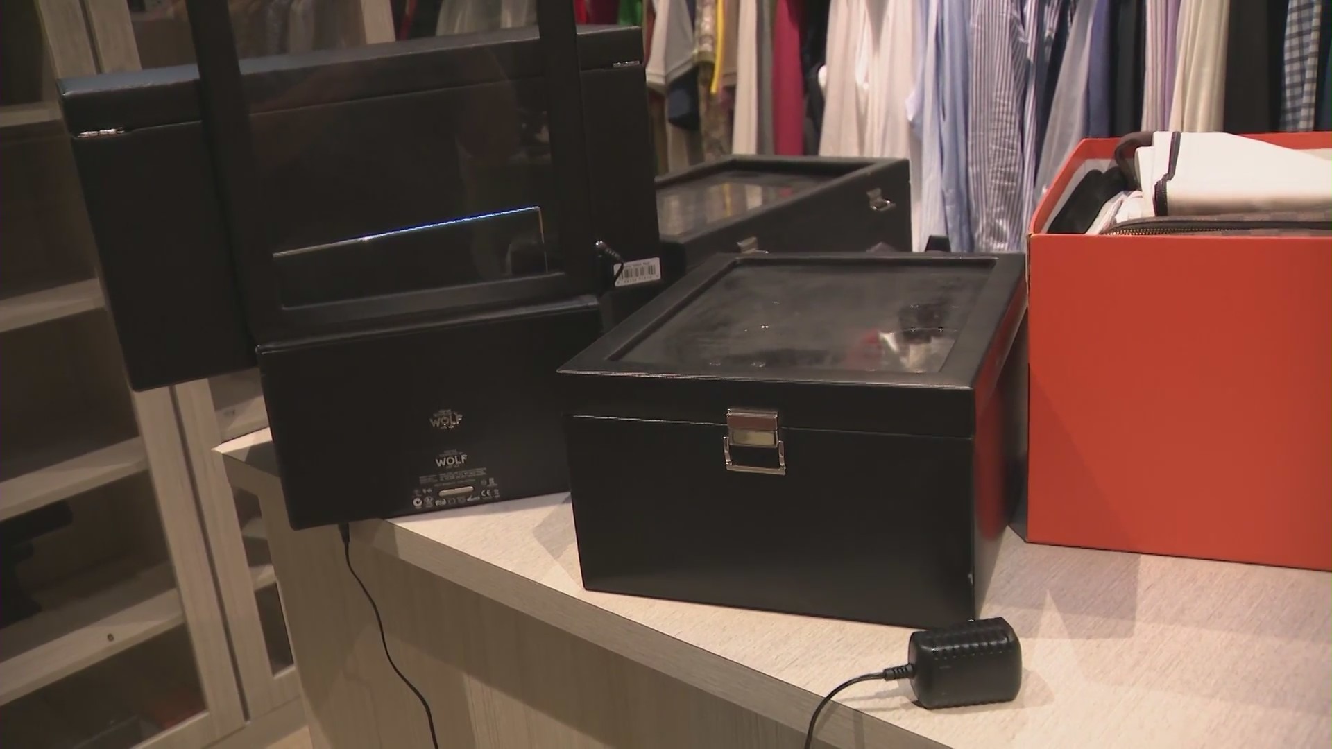 The closet where the luxury watches were stored was broken into and ransacked on July 9, 2024. (KTLA)