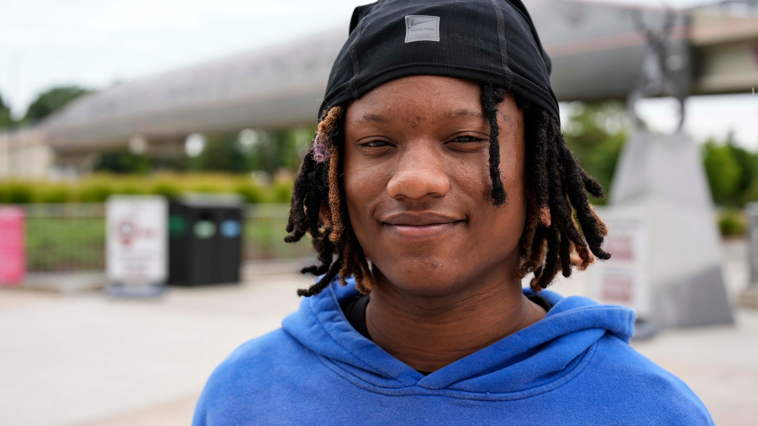 18-year-old Zaire Byrd poses for a photo, Sunday, July 21, 2024, in Atlanta. (AP Photo/Mike Stewart)