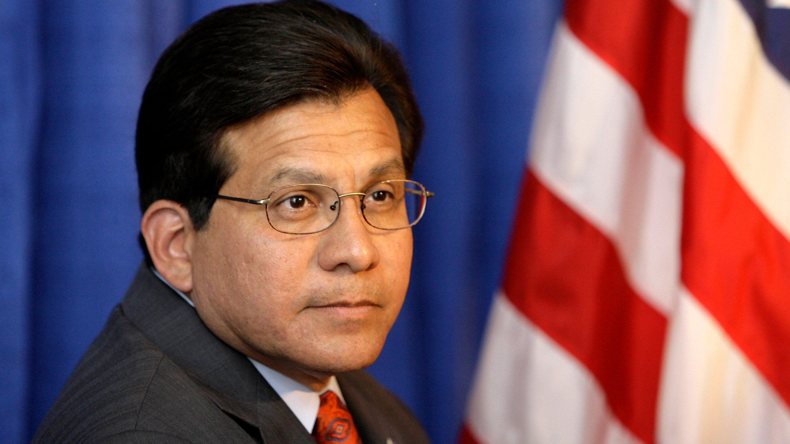 FILE - Attorney General Alberto Gonzales is seen in New Orleans, Aug. 28, 2007. (AP Photo/Alex Brandon, File)