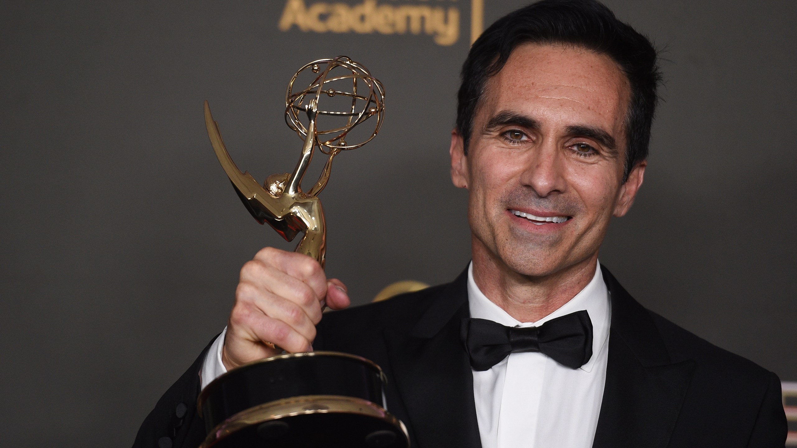 Nestor Carbonell with the award for Outstanding Guest Actor in a Drama Series for Shogun attends night two of the Creative Arts Emmy Awards on Sunday, Sept. 8, 2024, in Los Angeles. (Photo by Richard Shotwell/Invision/AP)