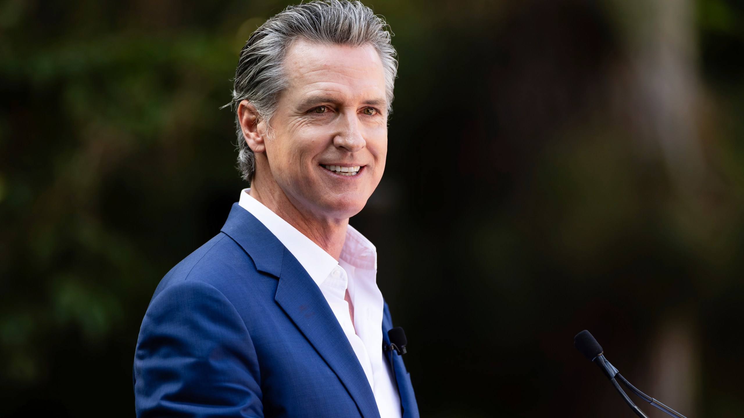 FILE - California Gov. Gavin Newsom speaks at the opening ceremony for Panda Ridge, the new exhibit at the San Diego Zoo, Aug. 8, 2024, in San Diego. (AP Photo/Derrick Tuskan, File)