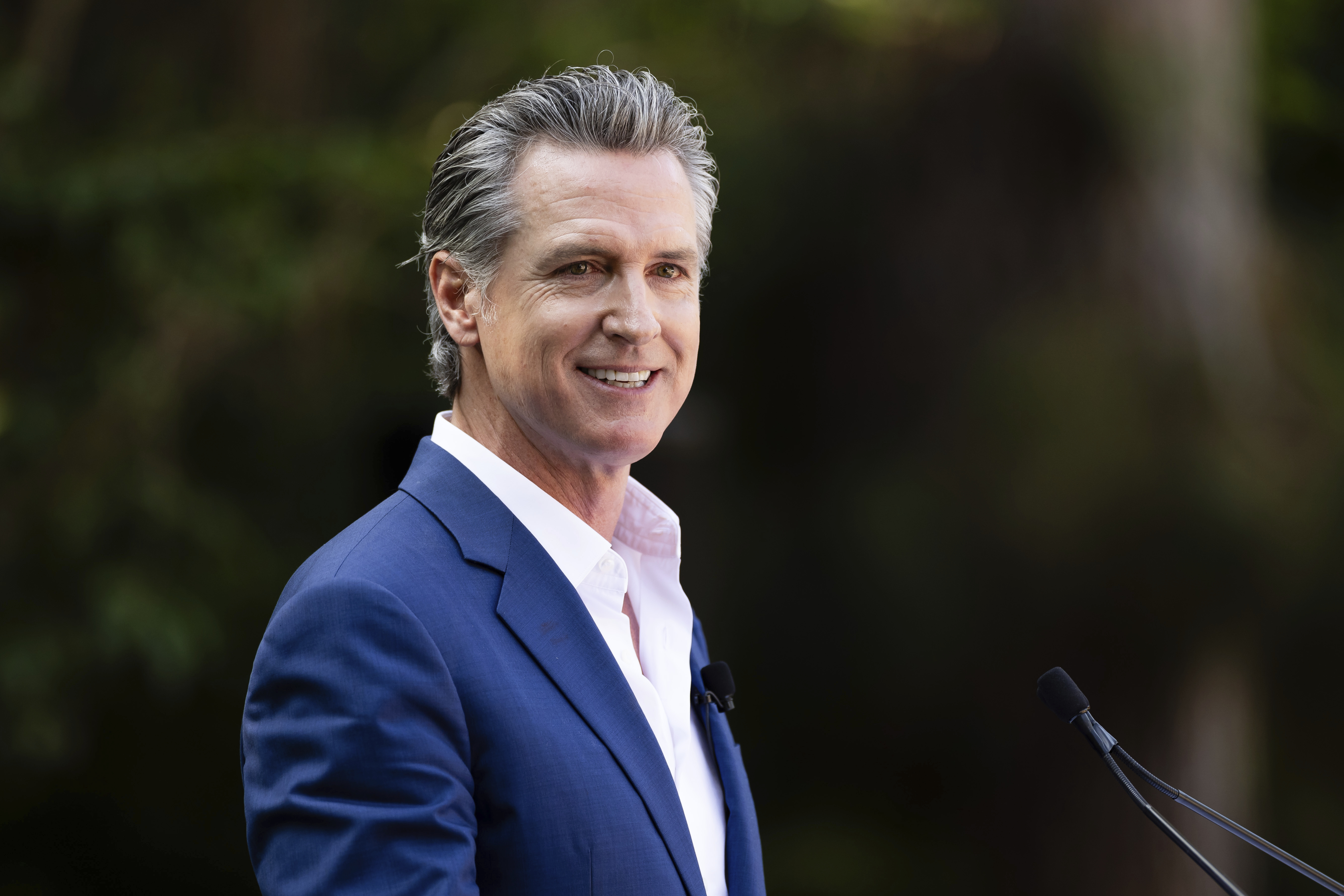 FILE - California Gov. Gavin Newsom speaks at the opening ceremony for Panda Ridge, the new exhibit at the San Diego Zoo, Aug. 8, 2024, in San Diego. (AP Photo/Derrick Tuskan, File)