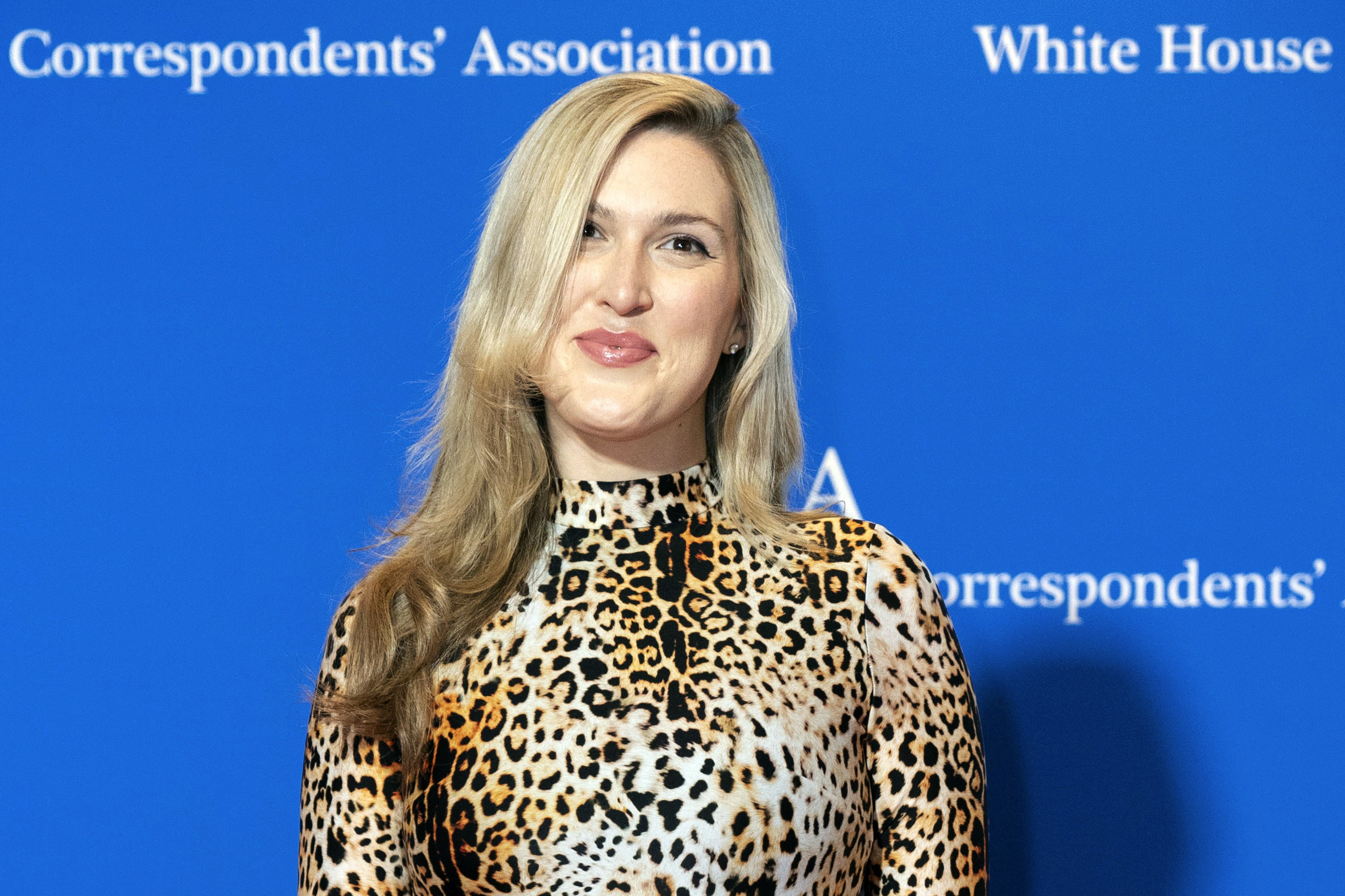 New York magazine’s Washington correspondent Olivia Nuzzi poses for photographers as she arrives at the annual White House Correspondents' Association Dinner in Washington, Saturday, April 29, 2023. (AP Photo/Jose Luis Magana, File)