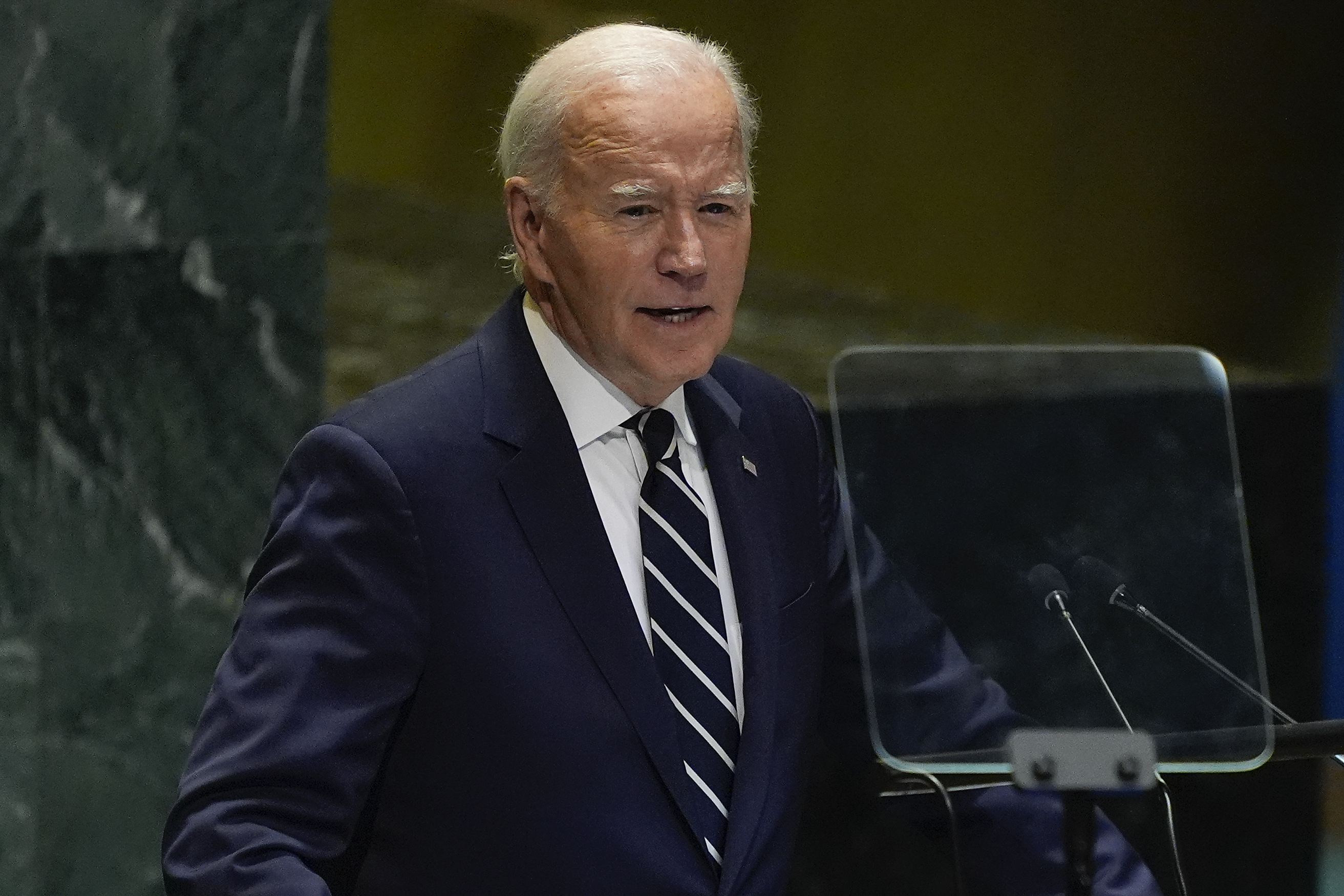 United States President Joe Biden addresses the 79th session of the United Nations General Assembly, Tuesday, Sept. 24, 2024, at UN headquarters. (AP Photo/Julia Demaree Nikhinson)