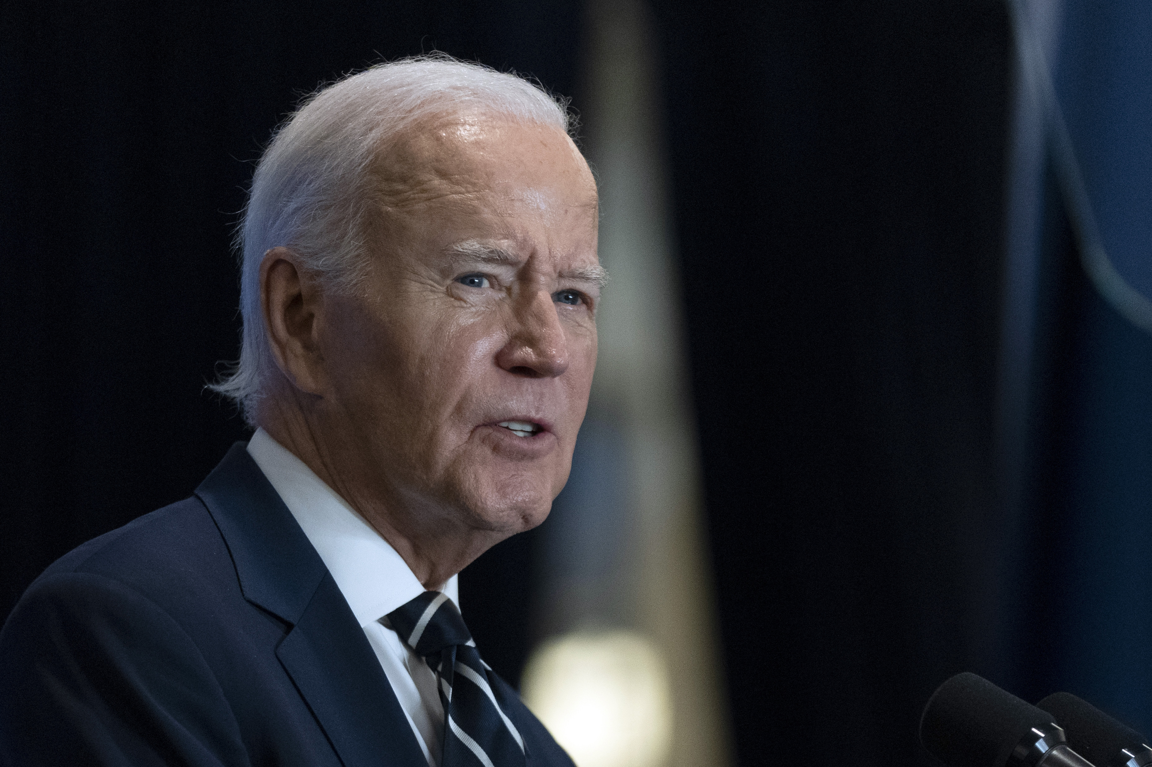 President Joe Biden speaks at the meeting of the Global Coalition to Address Synthetic Drug Threats, in New York, Tuesday, Sept. 24, 2024. (AP Photo/Manuel Balce Ceneta)