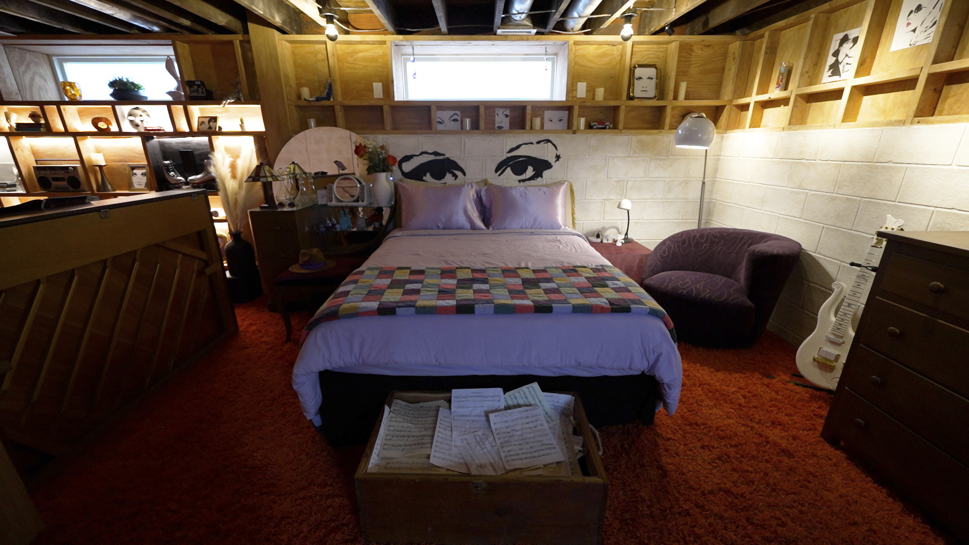 80s-inspired design and Prince memorabilia adorn the newly-renovated Purple Rain House on Wednesday, Sept. 18, 2024 in Minneapolis, Minn. (AP photo/Mark Vancleave)