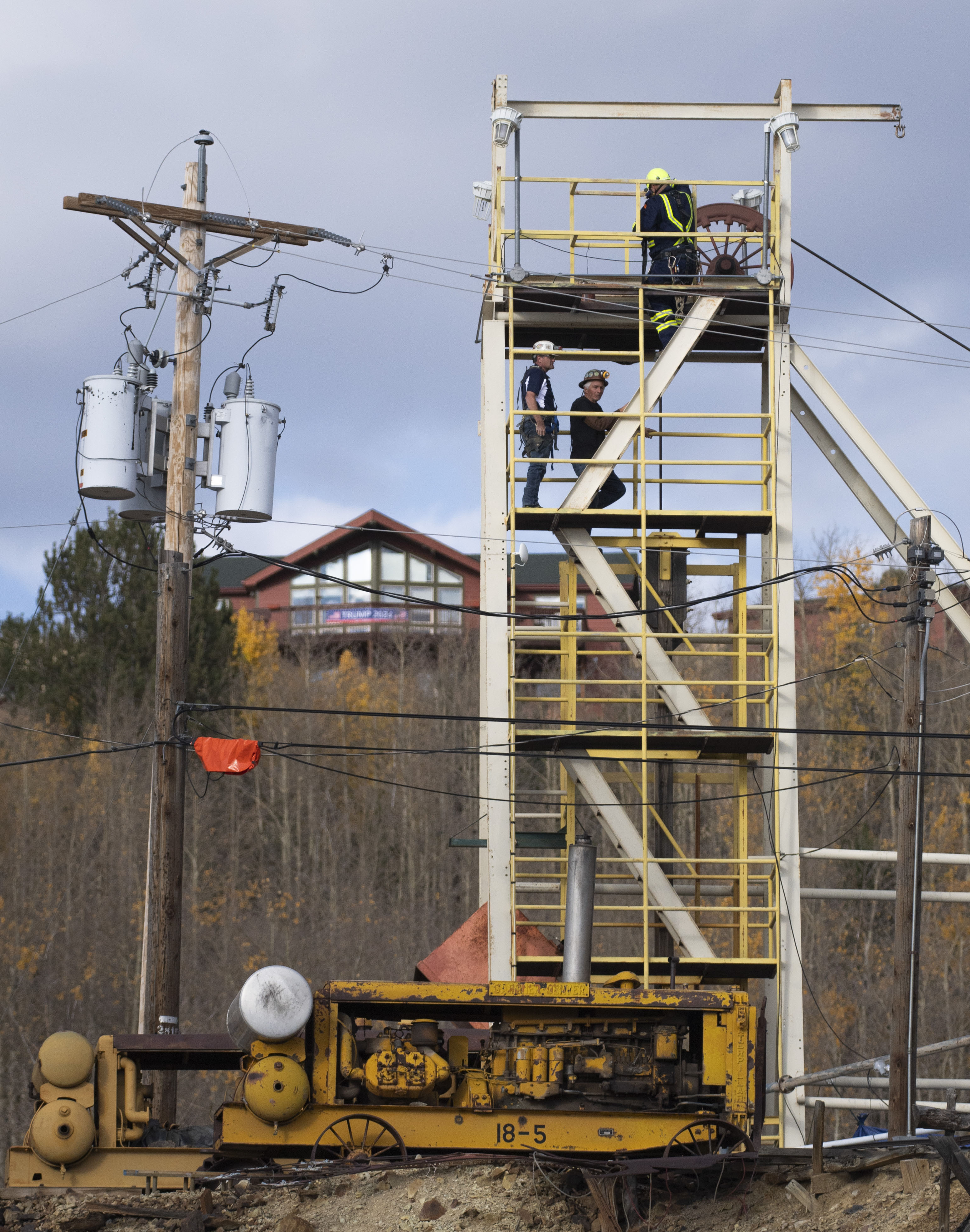 First responders work the scene Thursday, Oct. 9, 2024, at Mollie Kathleen Gold Mine in Cripple Creek, Colo. (Arthur H. Trickett-Wile/The Gazette via AP)