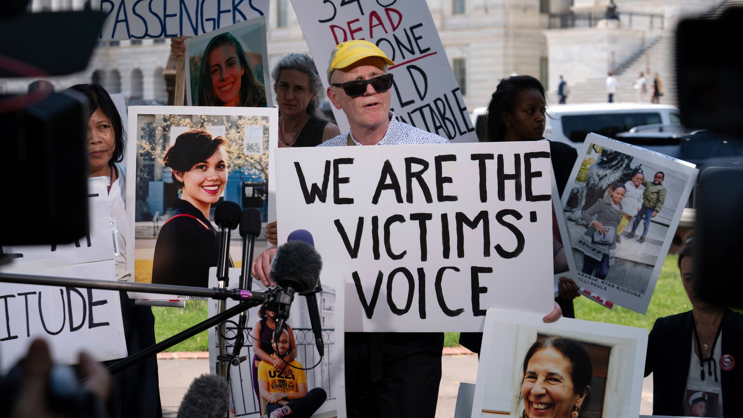 FILE - Chris Moore, parent of Danielle, one of the crash victims of a Boeing 737 MAX8 in Ethiopia, speaks during a news conference on Capitol Hill, June 18, 2024, in Washington. (AP Photo/Jose Luis Magana, File)