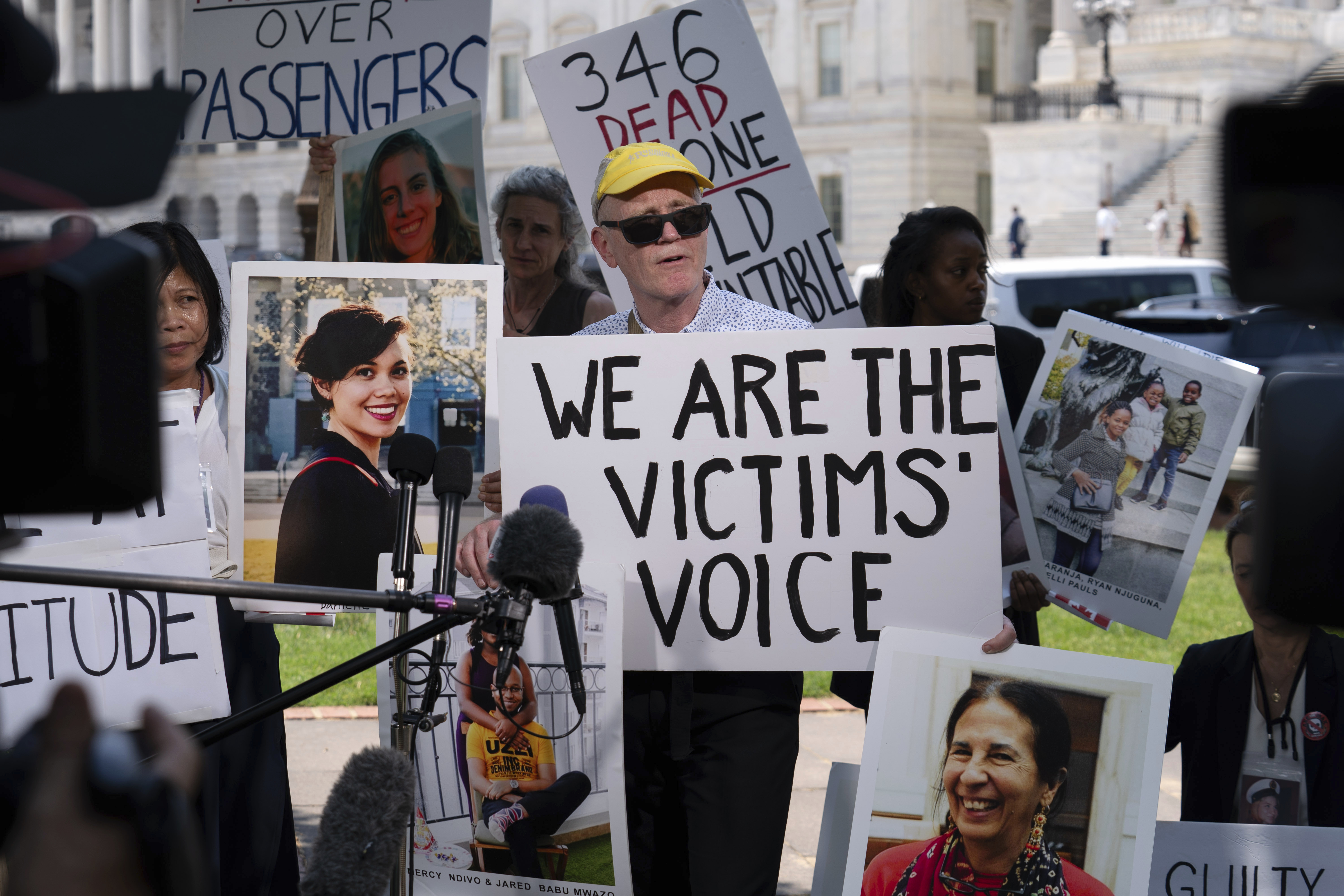 FILE - Chris Moore, parent of Danielle, one of the crash victims of a Boeing 737 MAX8 in Ethiopia, speaks during a news conference on Capitol Hill, June 18, 2024, in Washington. (AP Photo/Jose Luis Magana, File)