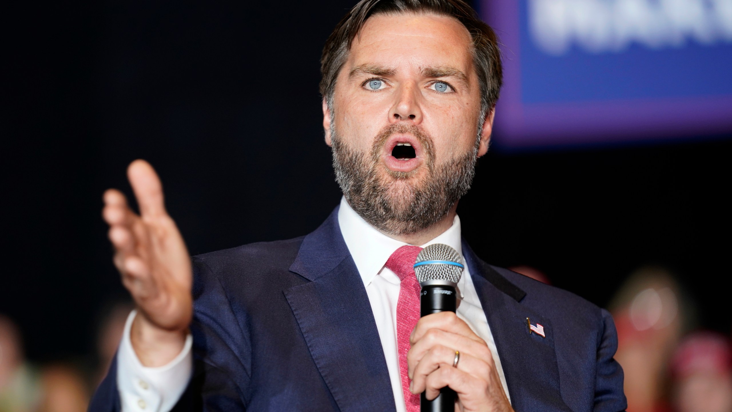 Republican vice president nominee Sen. JD Vance, R-Ohio, speaks during a campaign event in Greensboro, N.C., Thursday, Oct. 10, 2024. (AP Photo/Chuck Burton)