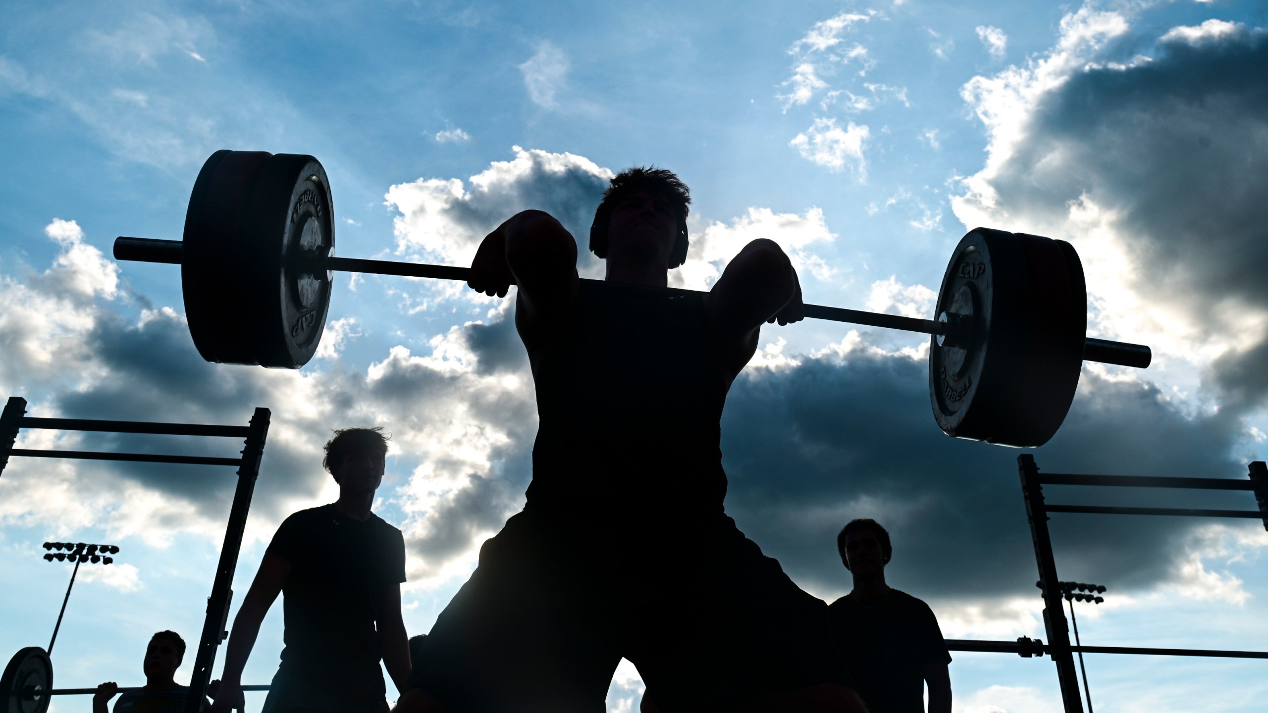 FILE - Brock Kehler lifts at University High in Morgantown, W.V., Aug, 1, 2024. (William Wotring/ The Dominion-Post via AP, File)