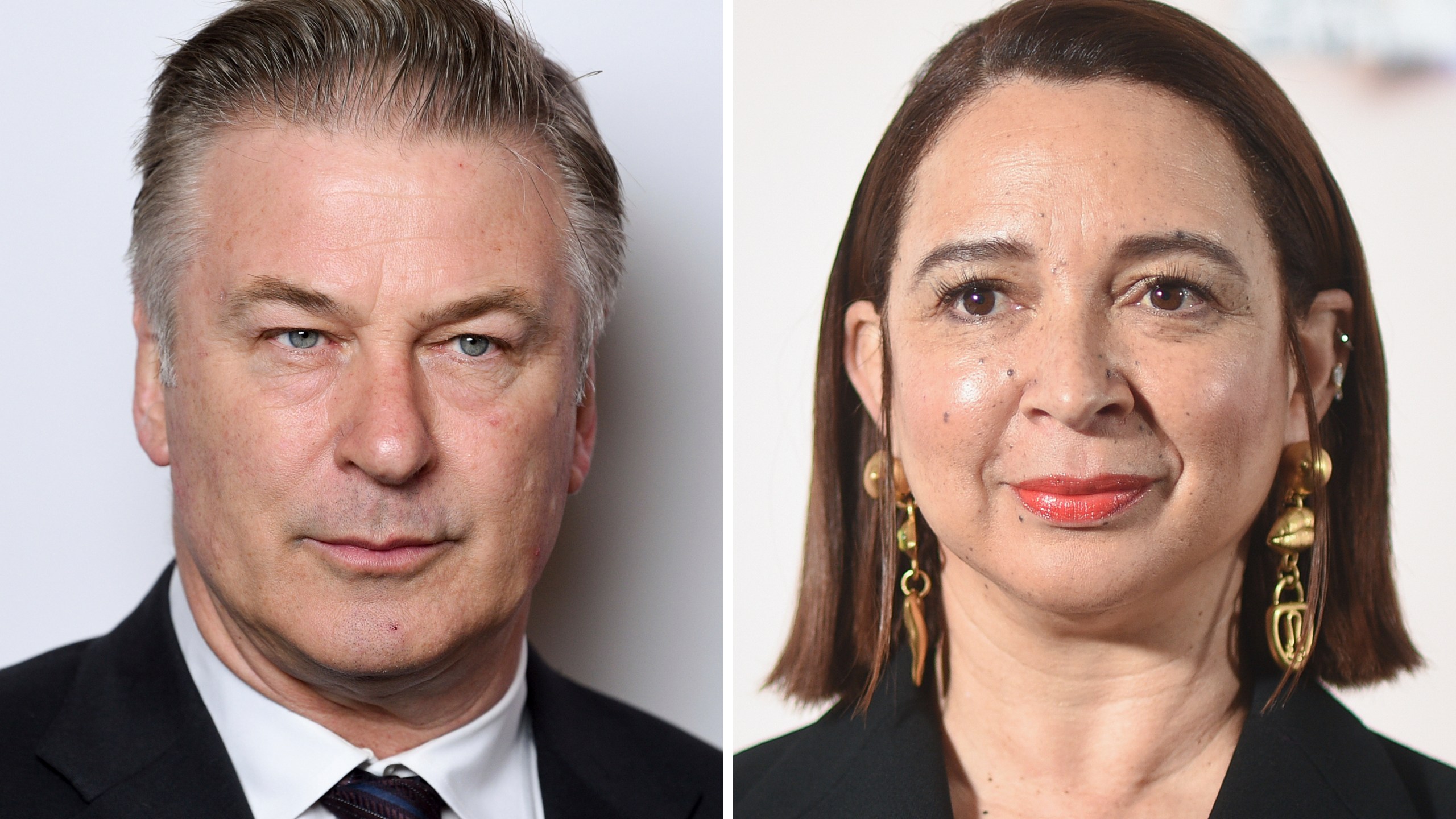 This combination of photos shows Alec Baldwin, left, attending the 2019 PEN America Literary Gala at the American Museum of Natural History, May 21, 2019, in New York, and Maya Rudolph, right, arriving at the season two photo call for "Loot," March 21, 2024, in West Hollywood, Calif. (Photos by Evan Agostini, left, and Richard Shotwell/Invision/AP)