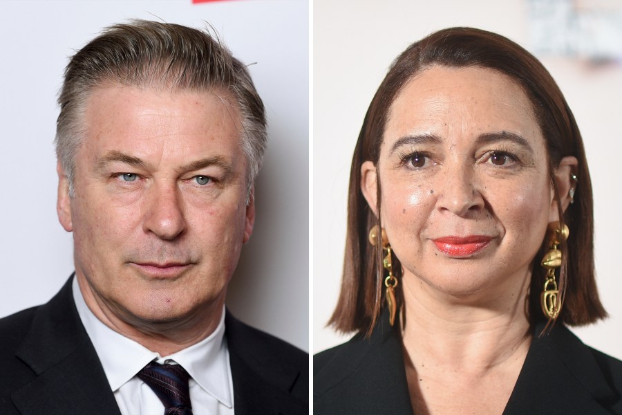 This combination of photos shows Alec Baldwin, left, attending the 2019 PEN America Literary Gala at the American Museum of Natural History, May 21, 2019, in New York, and Maya Rudolph, right, arriving at the season two photo call for "Loot," March 21, 2024, in West Hollywood, Calif. (Photos by Evan Agostini, left, and Richard Shotwell/Invision/AP)