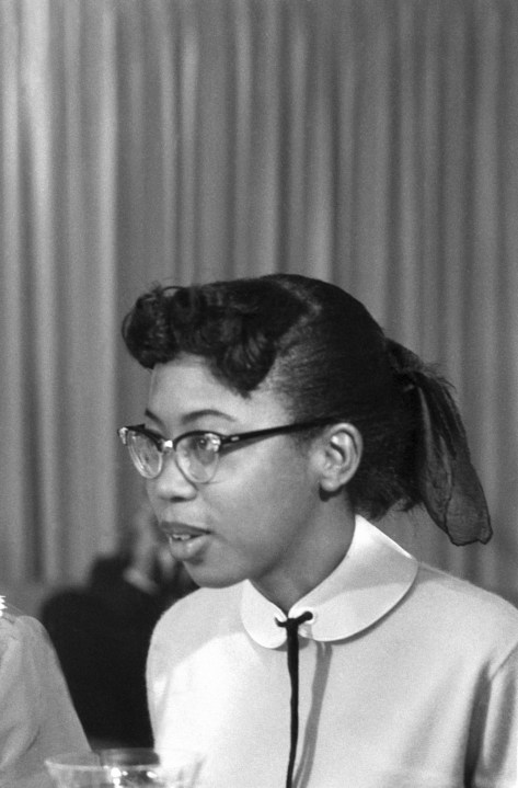 FILE - Thelma Mothershed, one of the Little Rock Nine who in 1957 integrated Little Rock Central High School in Little Rock, Ark., is shown on Dec. 6, 1957. (AP Photo, File)