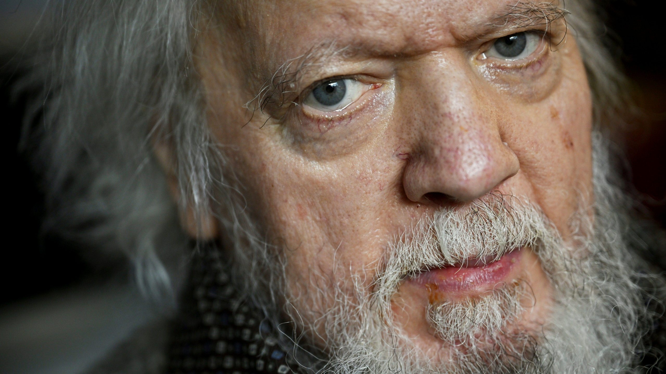 Finnish conductor, composer Leif Segerstam pictured at his home in Helsinki, Finland on Feb. 8, 2024. (Antti Aimo-Koivisto/Lehtikuva via AP)