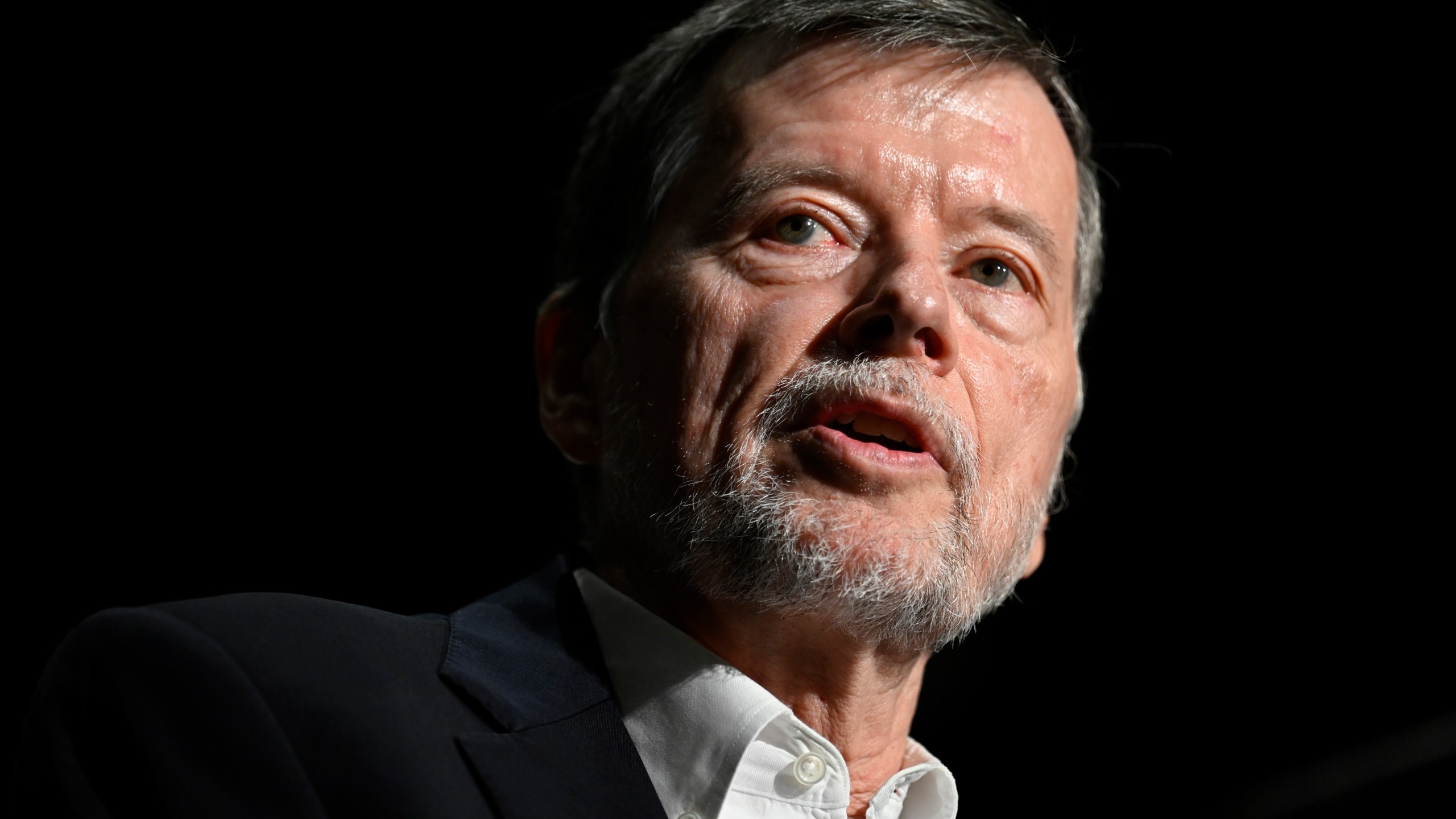 FILE - Historical documentarian Ken Burns addresses and conducts a question and answer session, June 11, 2024 in College Park. (AP Photo/John McDonnell, File)