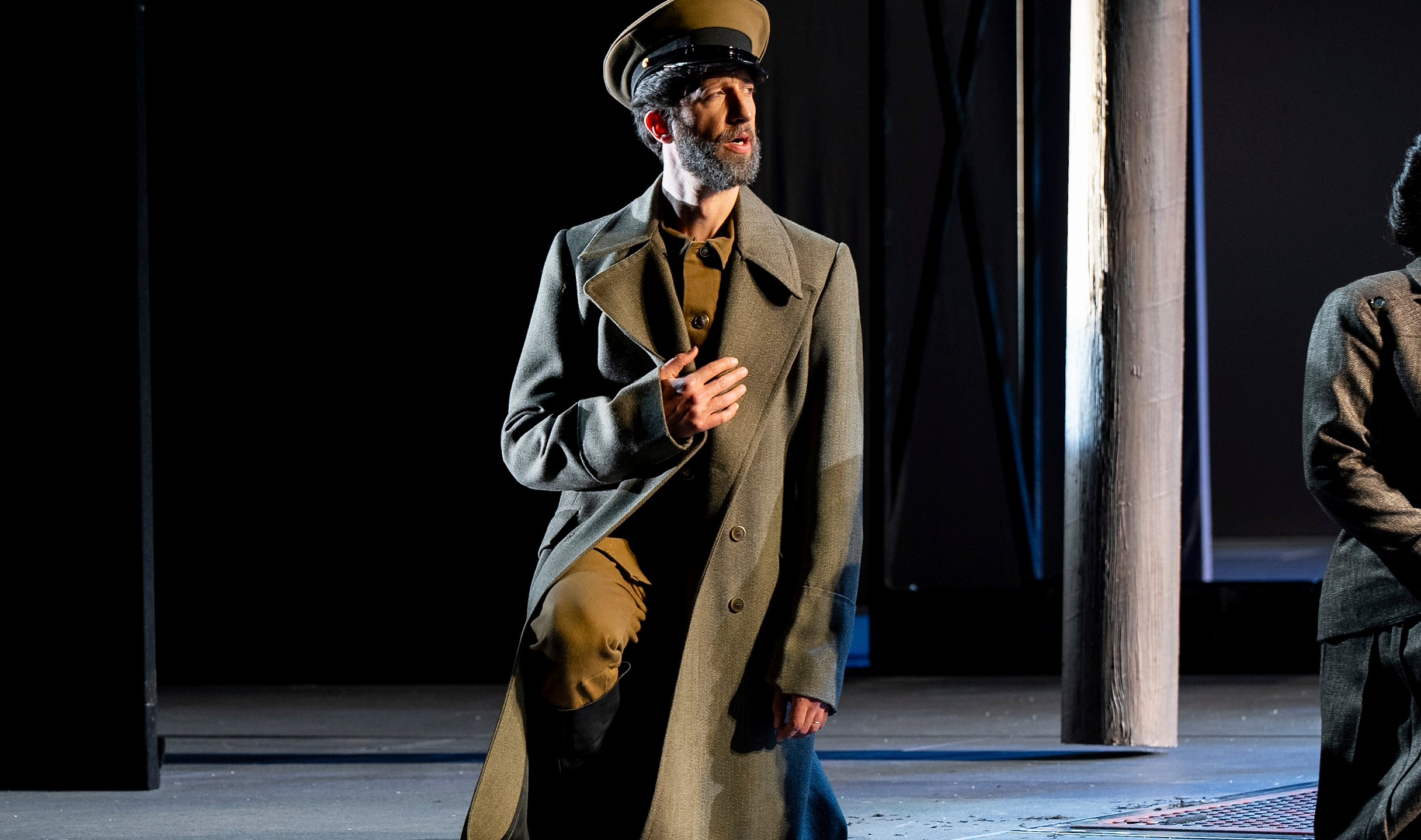 This image released by the Washington National Opera shows Bass David Leigh as Rocco the jailer in a new production of Beethoven's "Fidelio," opening Oct. 25 at the Washington National Opera. (Mauricio Castro/Washington National Opera via AP)