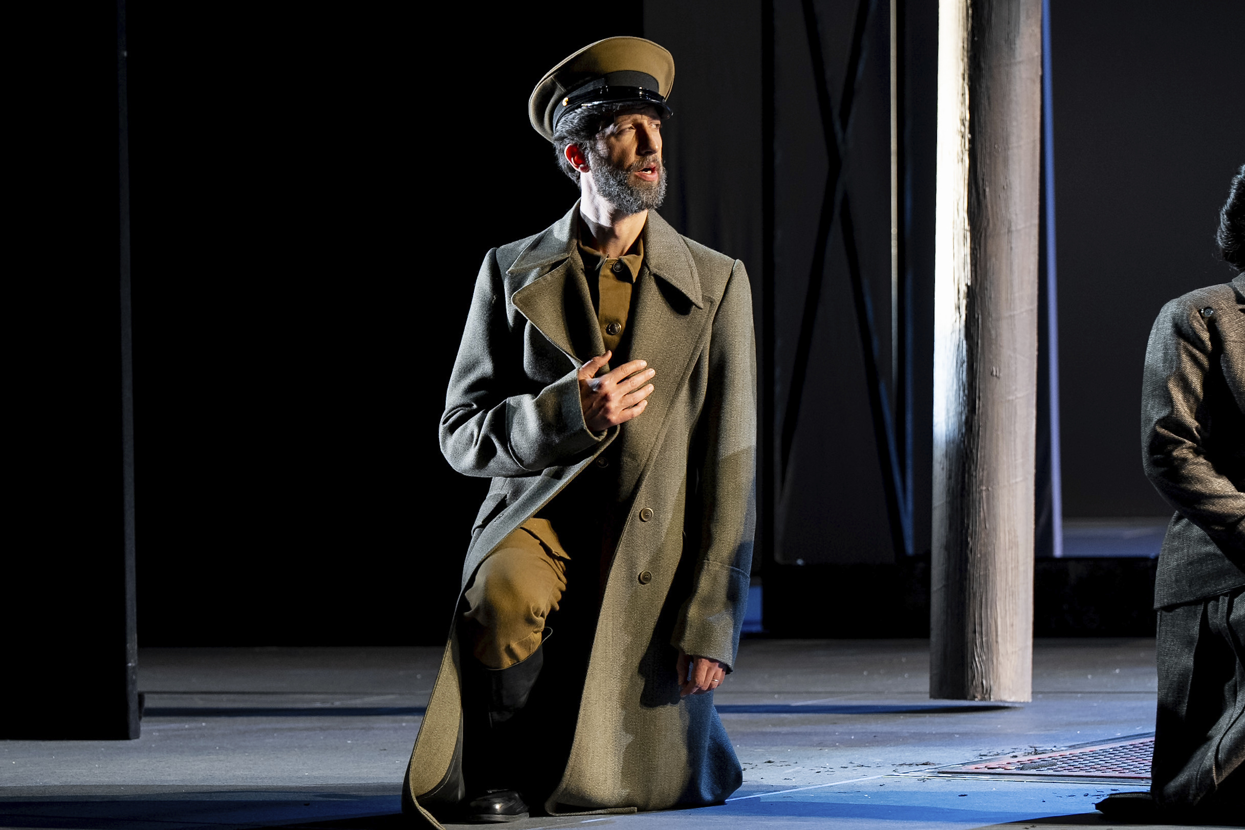 This image released by the Washington National Opera shows Bass David Leigh as Rocco the jailer in a new production of Beethoven's "Fidelio," opening Oct. 25 at the Washington National Opera. (Mauricio Castro/Washington National Opera via AP)