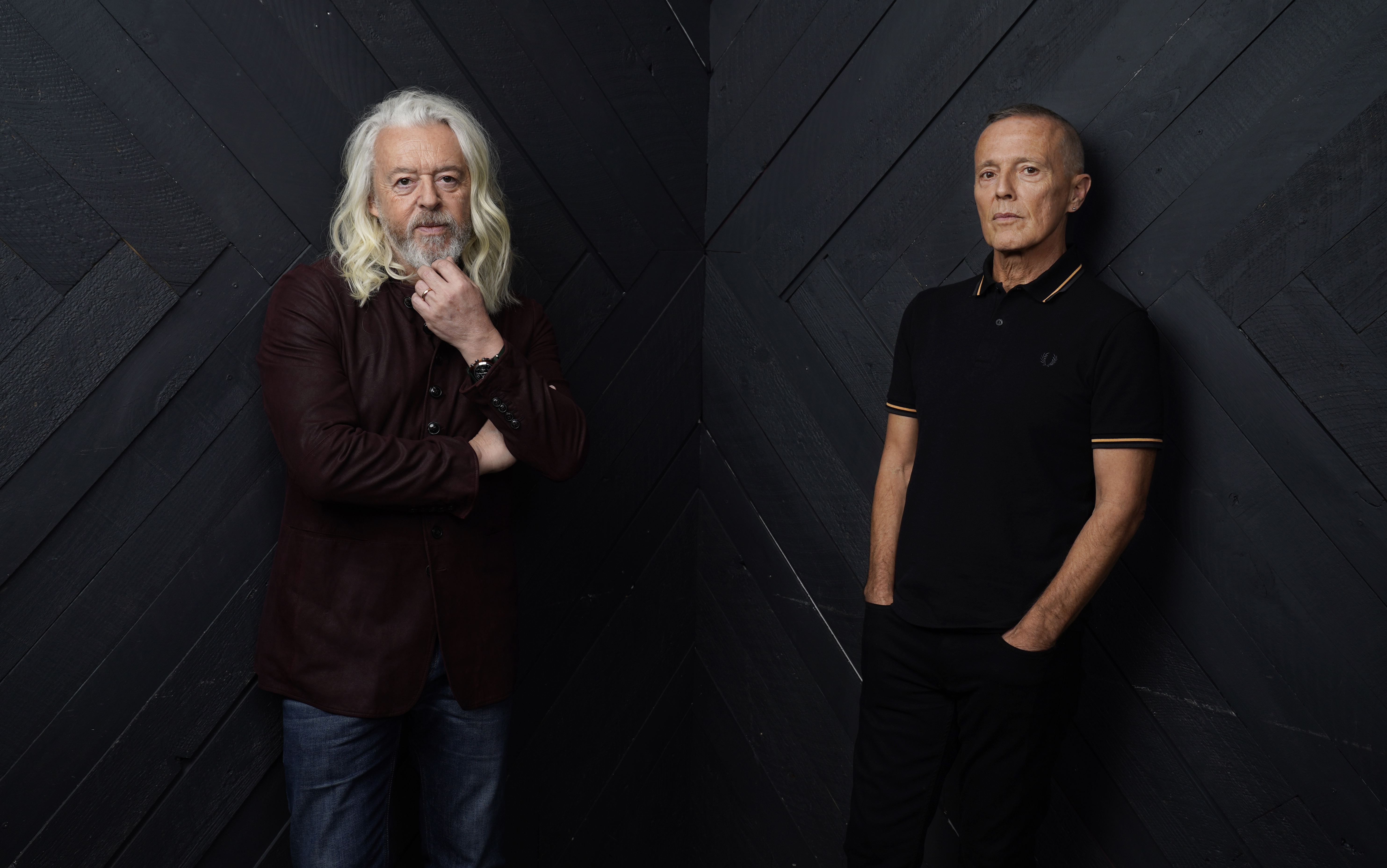 FILE - Roland Orzabal, left, and Curt Smith, of the band Tears For Fears, pose for a portrait in Los Angeles on Jan. 19, 2022. (AP Photo/Chris Pizzello, File)