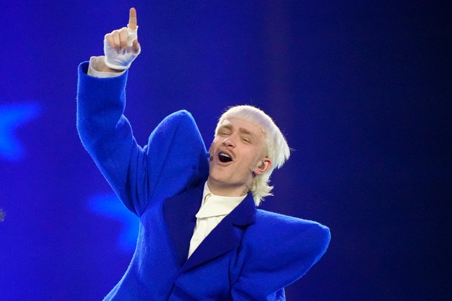 FILE - Joost Klein of Netherlands performs the song Europapa during the dress rehearsal for the second semifinal at the Eurovision Song Contest in Malmo, Sweden, May 8, 2024. (AP Photo/Martin Meissner, File)