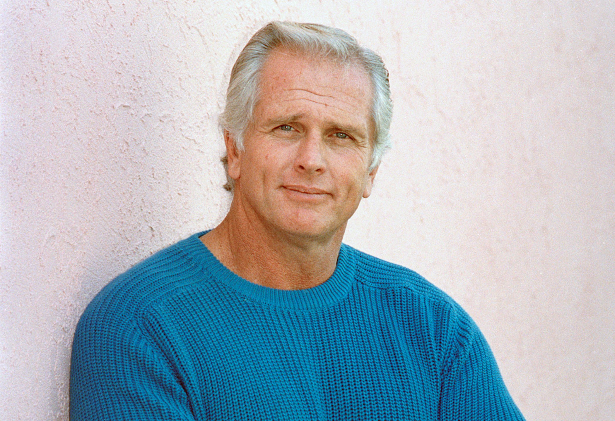 FILE - Former "Tarzan" actor Ron Ely during an interview in Los Angeles on Dec. 28, 1987. (AP Photo/Reed Saxon, File)