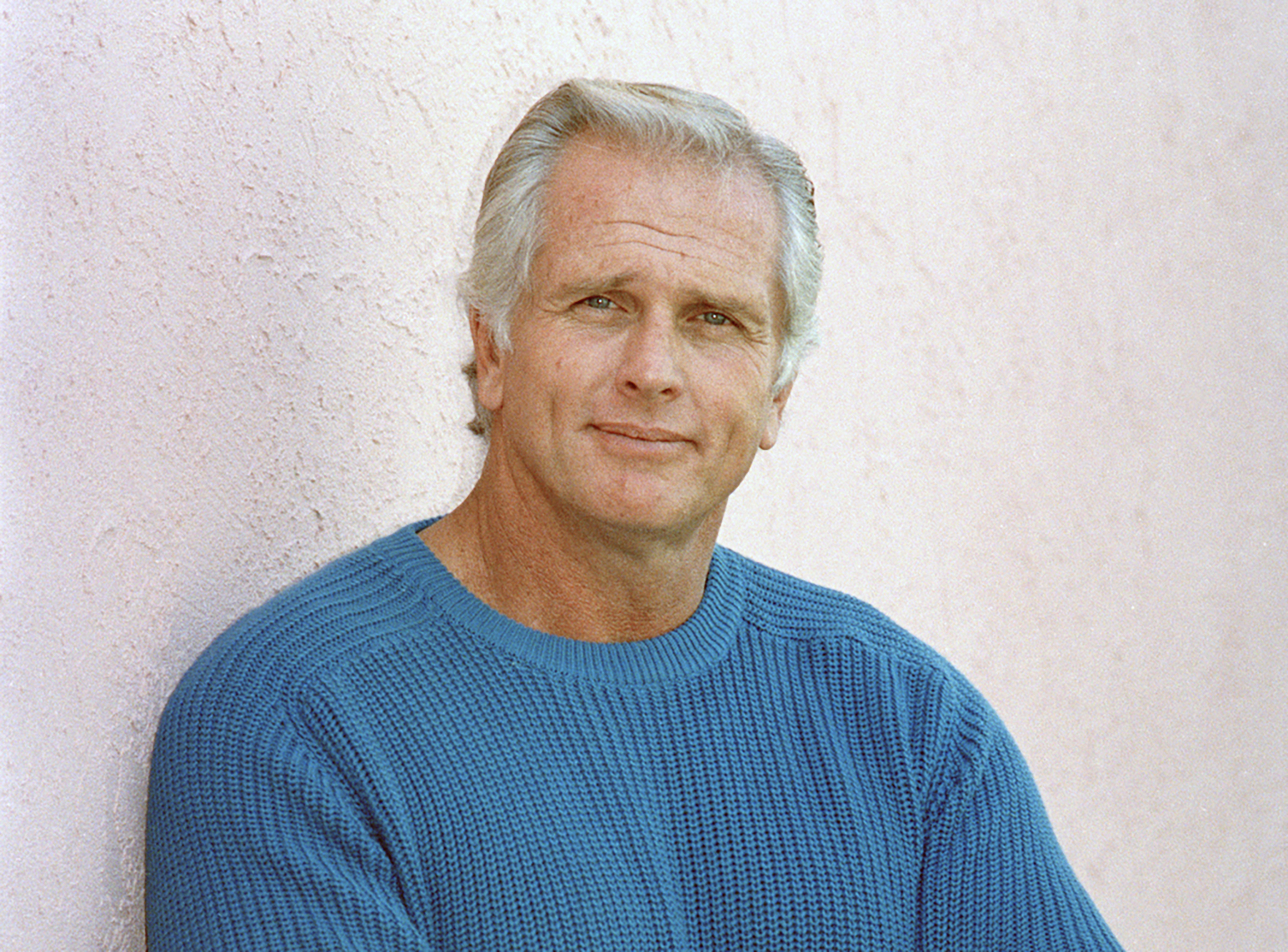 FILE - Former "Tarzan" actor Ron Ely during an interview in Los Angeles on Dec. 28, 1987. (AP Photo/Reed Saxon, File)